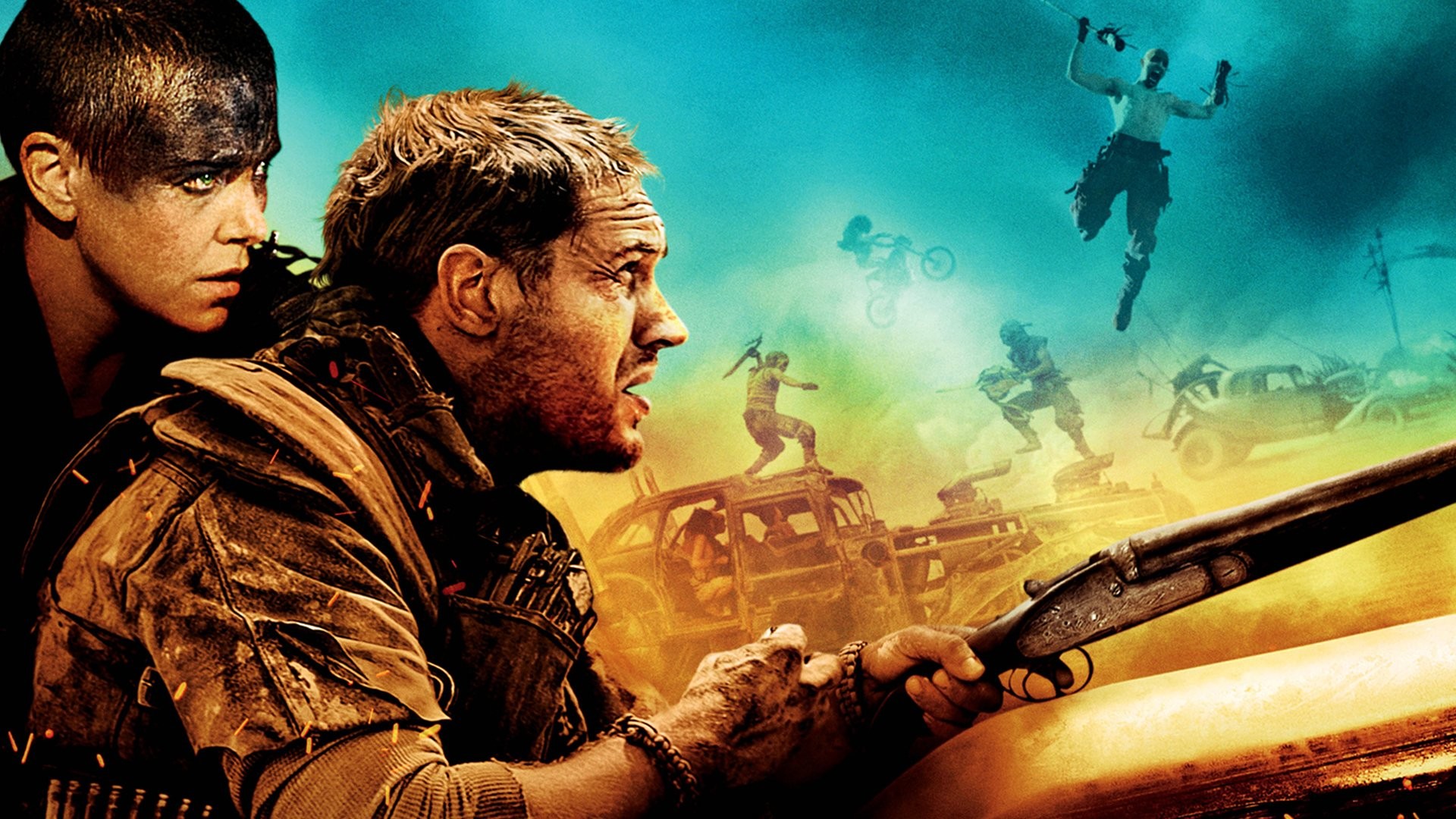 Mad Max: Fury Road, Tom Hardy, Charlize Theron, Furiosa, Fucile, wallpaper 1920x1080