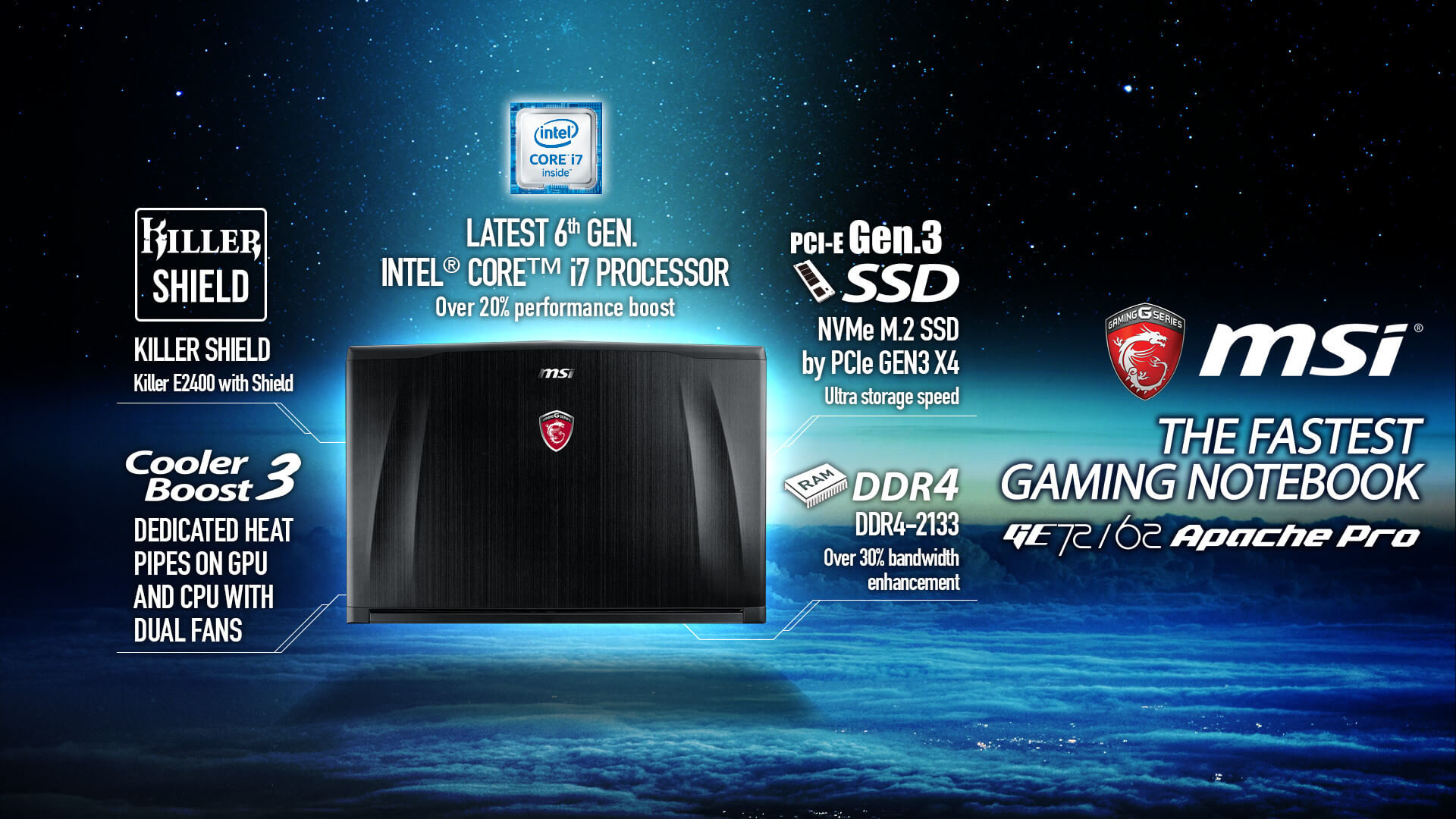 MSI, GT72, Apache Pro, Laptop gaming, Pubblicità, Full HD, sfondo per PC