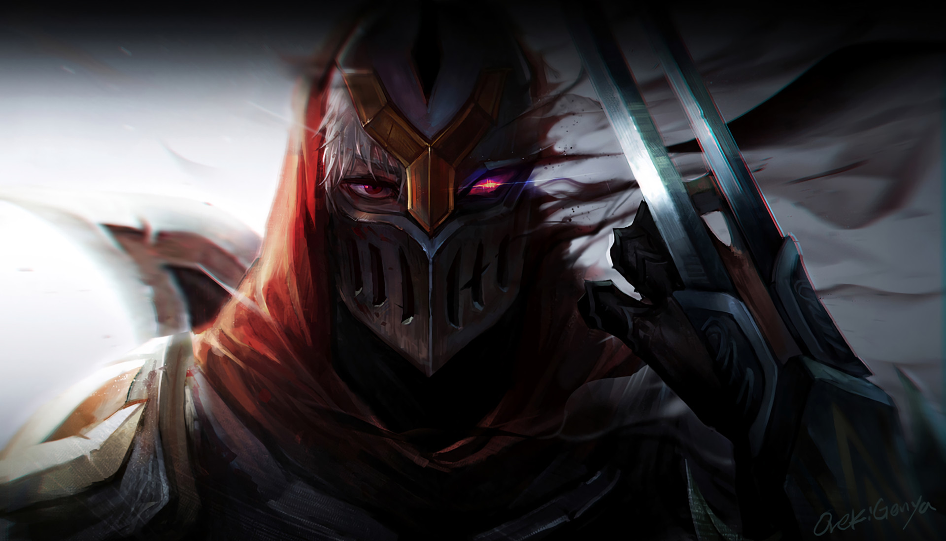 Zed, League of Legends, Maschera, Primo piano, Full HD, sfondo desktop