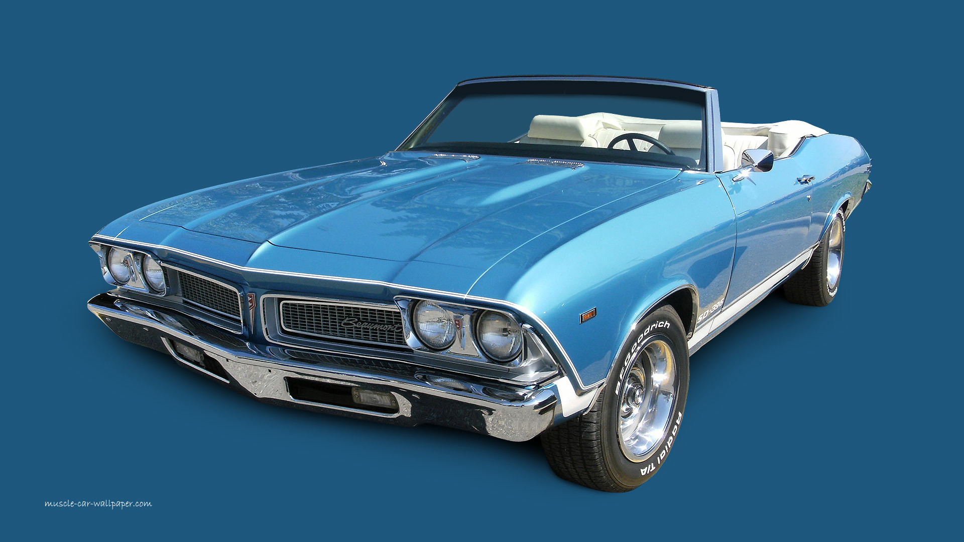 Chevrolet Chevelle Malibu, Cabriolet, Azzurro, Auto d'epoca, 16:9 Full HD, sfondo widescreen