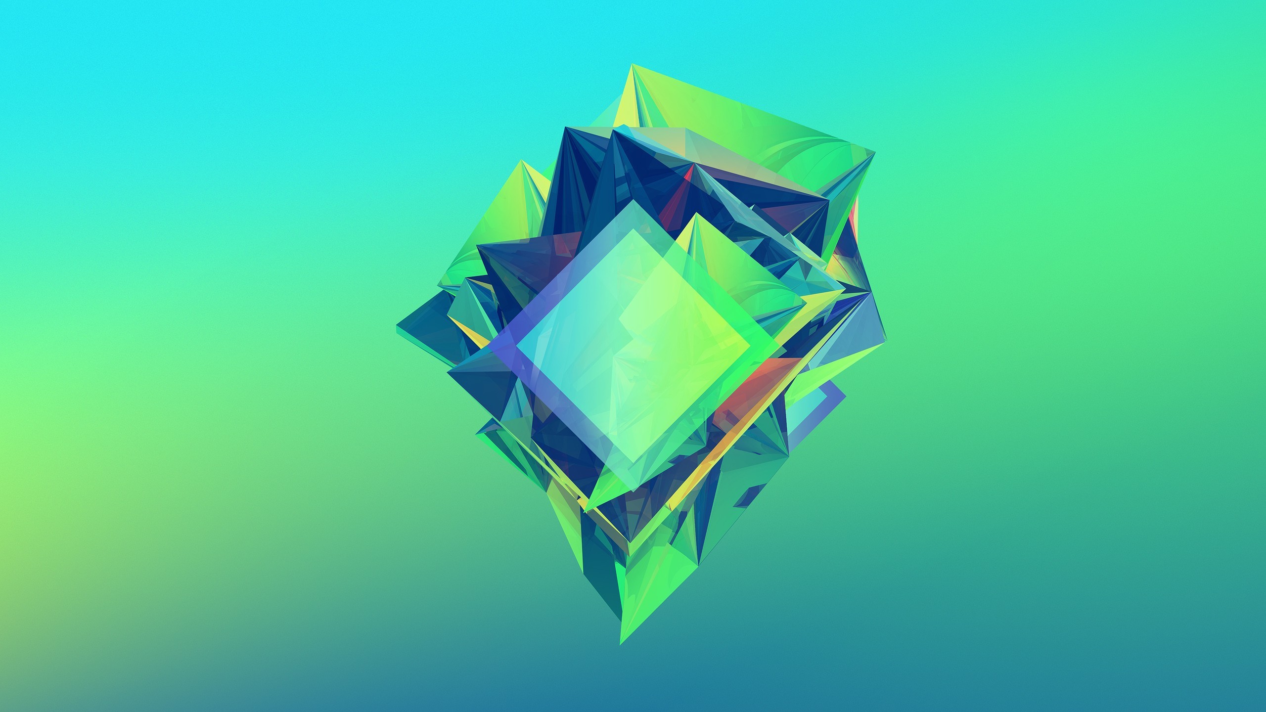 Cristallo, Verde, Astratto, Sfumatura, 2K, sfondo per PC