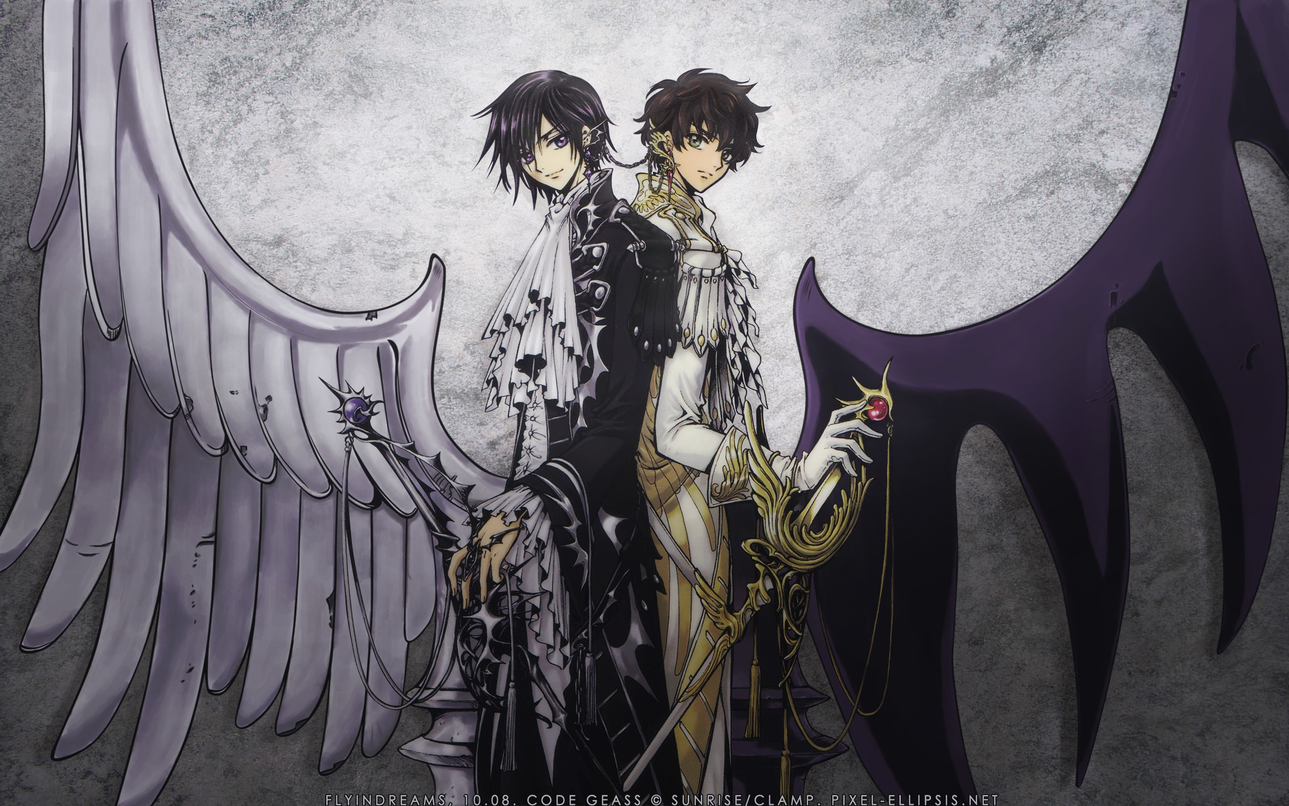 Lelouch Lamperouge, Suzaku Kururugi, Code Geass, Ali, Luna, 2560x1600, wallpaper desktop