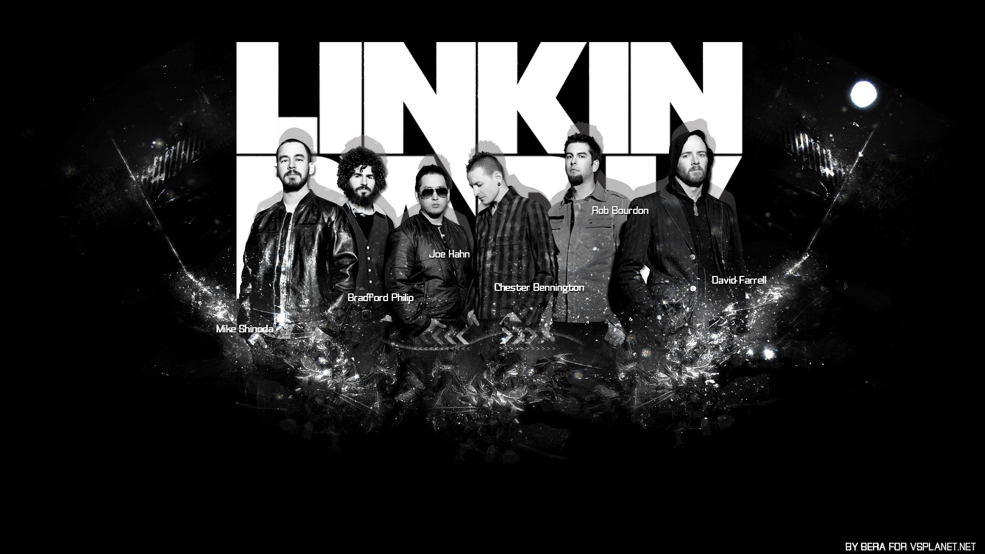 Linkin Park, Chester Bennington, Mike Shinoda, Foto di gruppo, Bianco e nero, sfondo 1080p