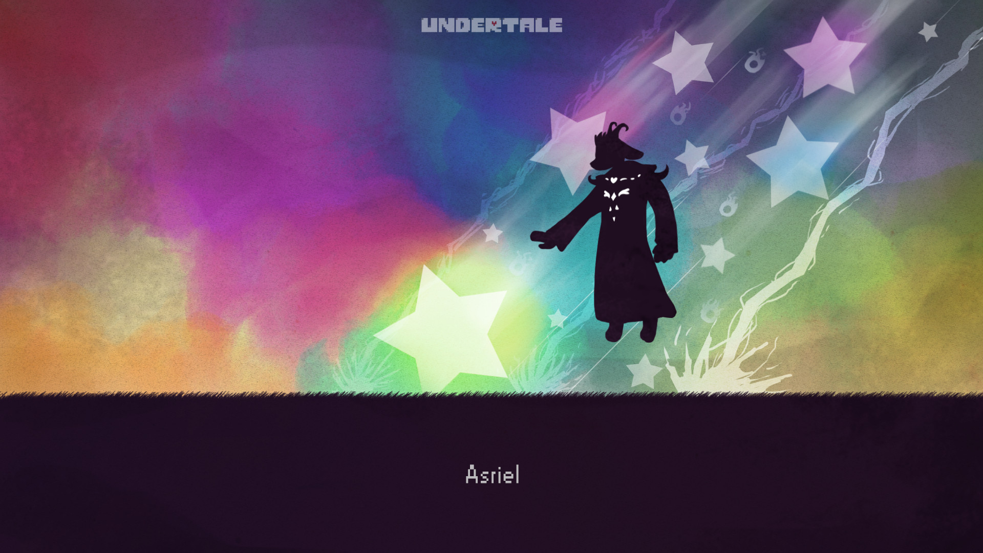 Asriel Dreemurr, Undertale, Stelle, Arcobaleno, Full HD, sfondo Windows 11