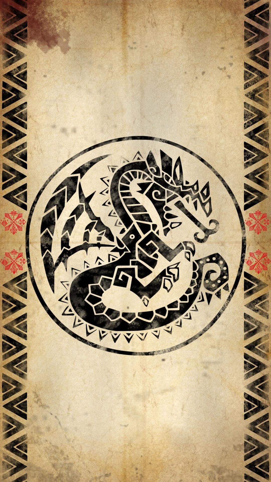 Monster Hunter, Simbolo, Pergamena, Viverna, Full HD, schermata di blocco del cellulare