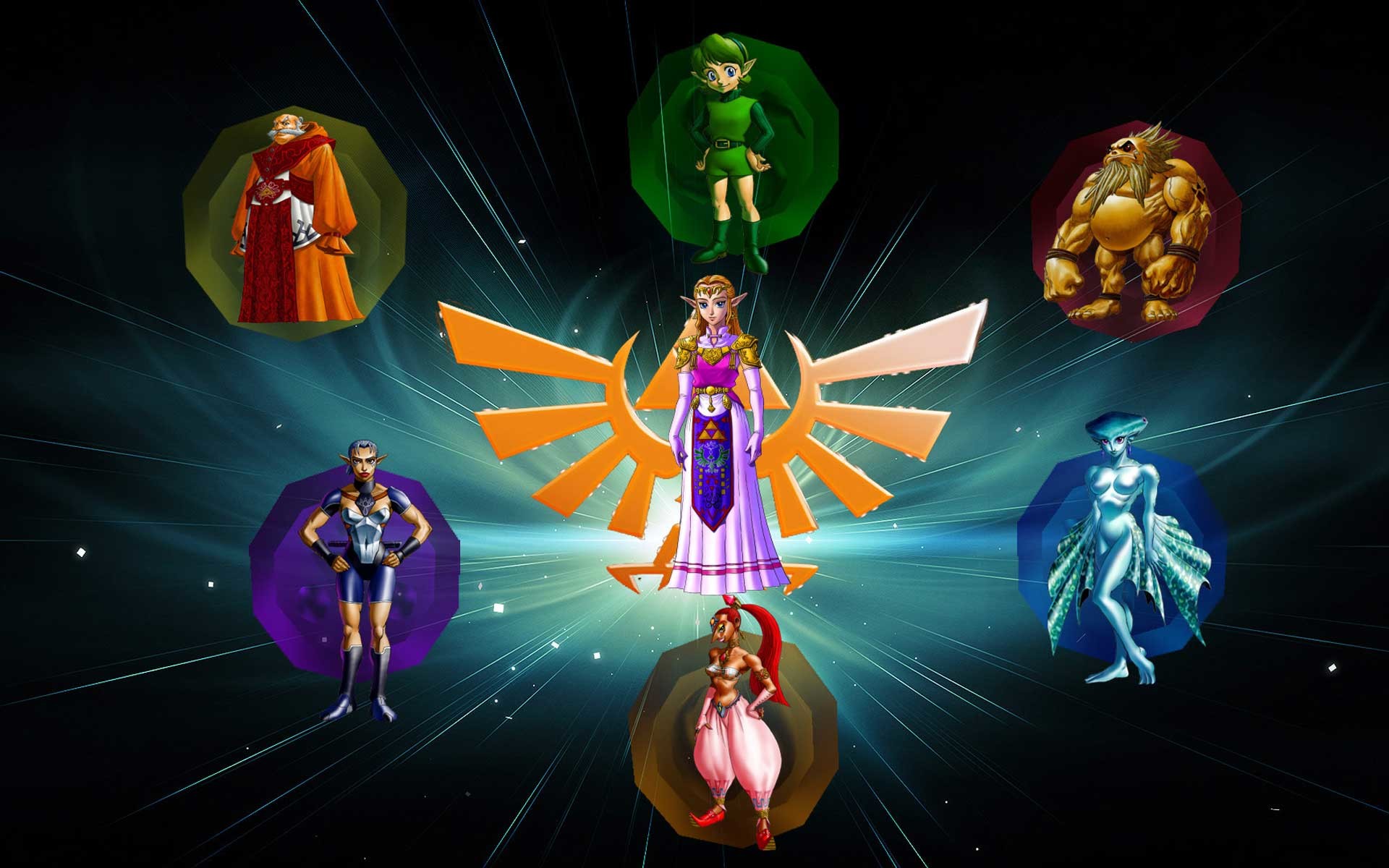 Principessa Zelda, Saggi, Ocarina of Time, Stemma di Hyrule, 1920x1200, sfondo per PC