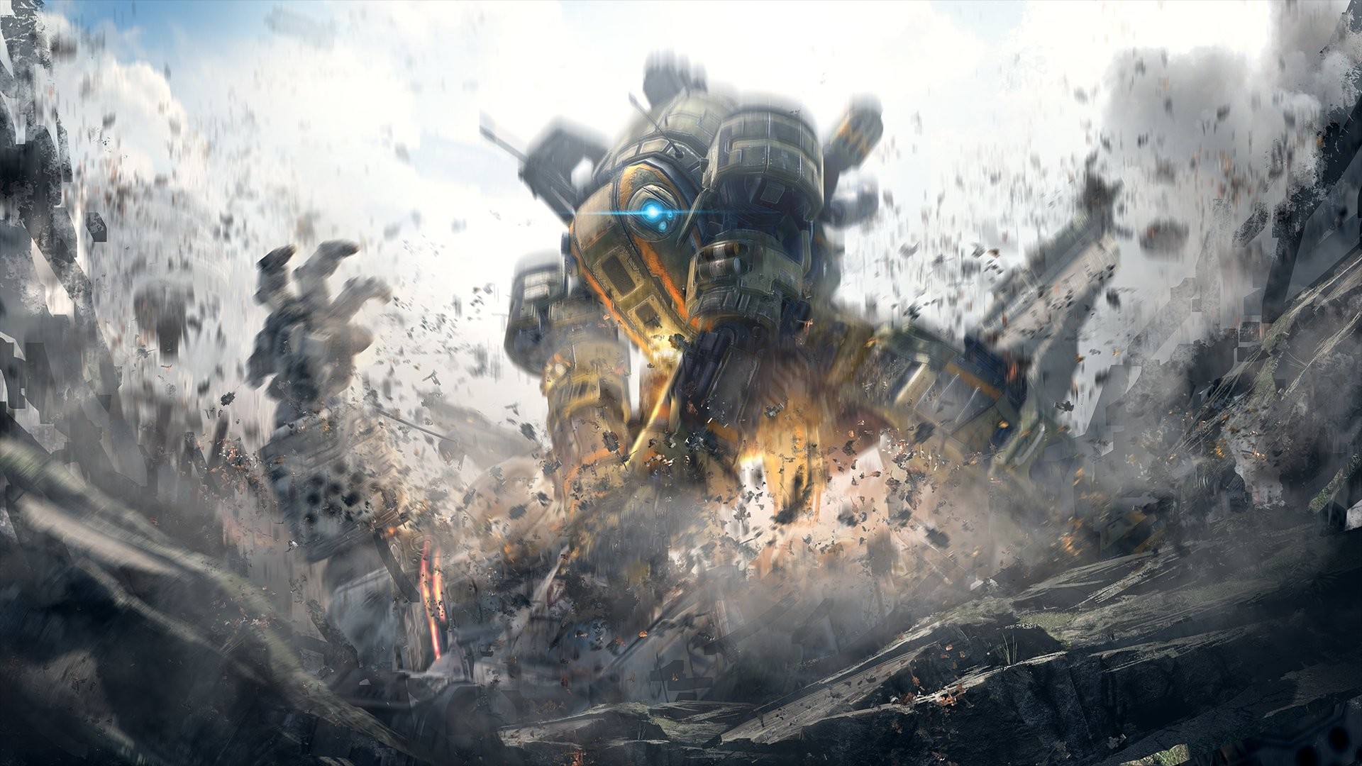 Titanfall, Atlas, Titano, Detriti, Esplosione, Full HD, sfondo per PC e portatile