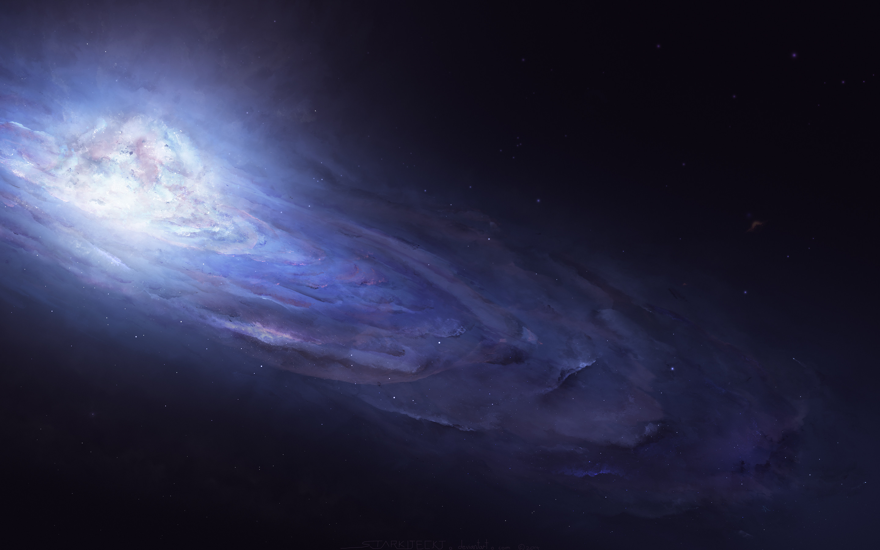 Galassia, Spazio, Stelle, Blu, 2K, sfondo Windows 11