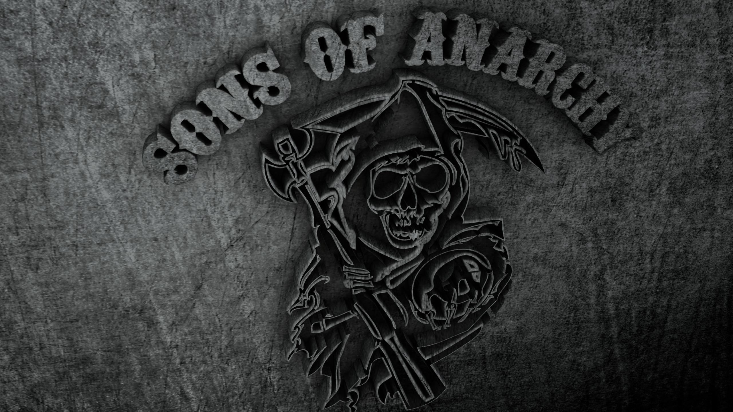 Sons of Anarchy, Logo Reaper, Rilievo, Grigio, 2K, sfondo per PC e portatile