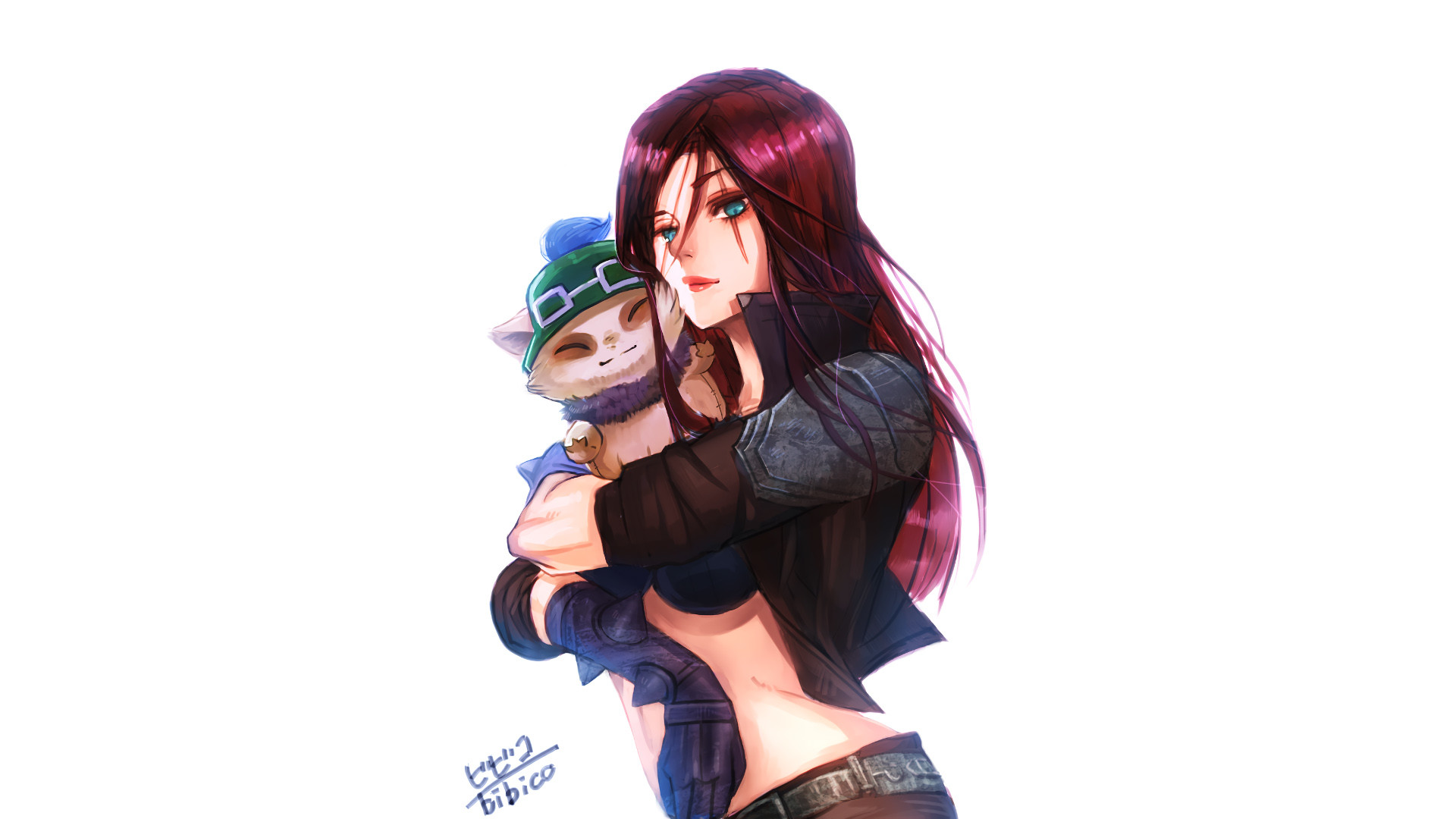Katarina, Teemo, League of Legends, Sfondo bianco, Full HD, wallpaper desktop
