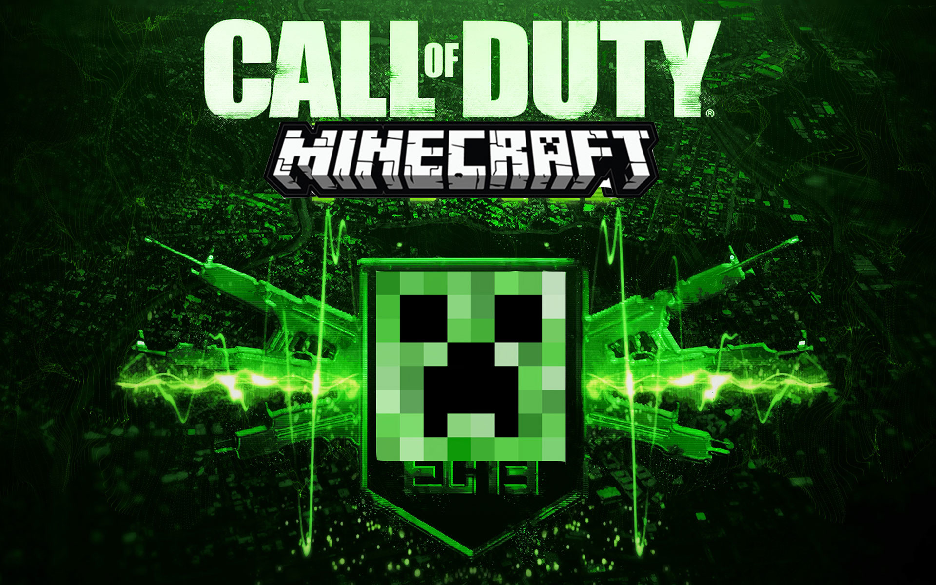 Call of Duty, Creeper, Minecraft, Parodia, Verde, 16:10 Full HD, sfondo widescreen