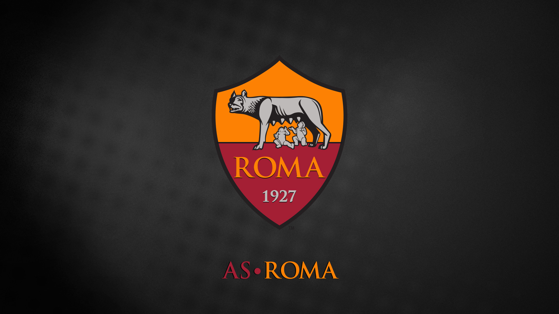 AS Roma, Stemma, Lupa capitolina, Sfondo scuro, Full HD, wallpaper desktop