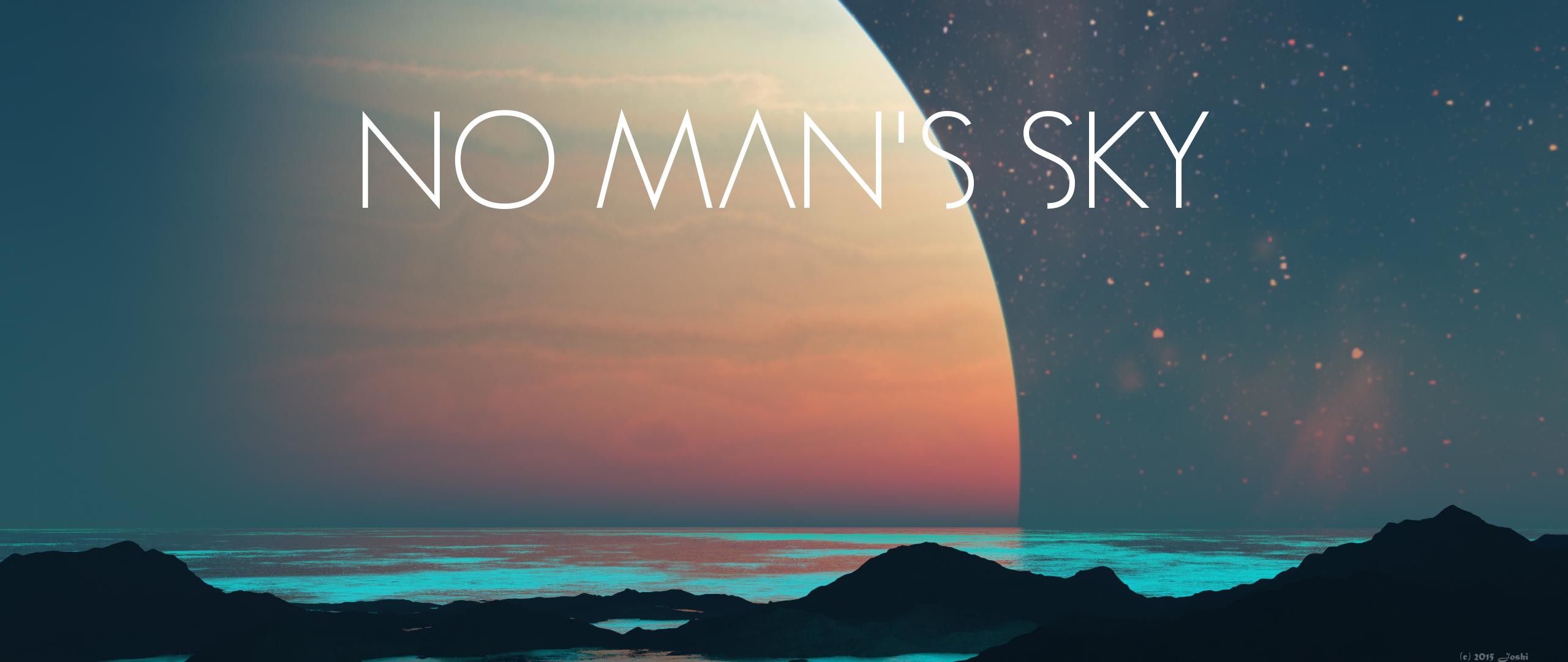 No Man's Sky, Pianeta, Logo, Mare, 21:9 1080p, sfondo per monitor ultrawide
