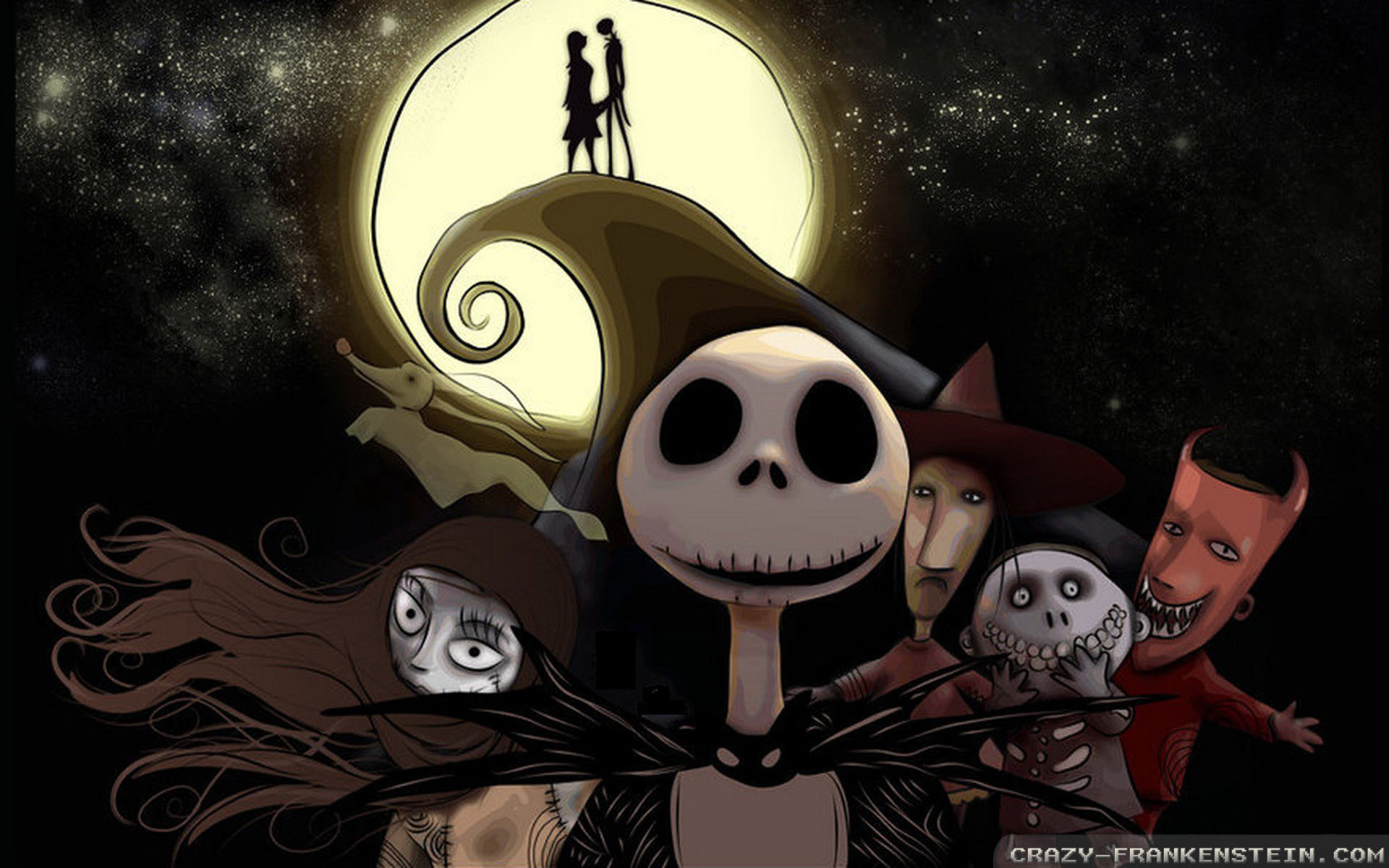 Jack Skellington, Sally, Nightmare Before Christmas, Lock, Shock e Barrel, Spiral Hill, sfondo per PC