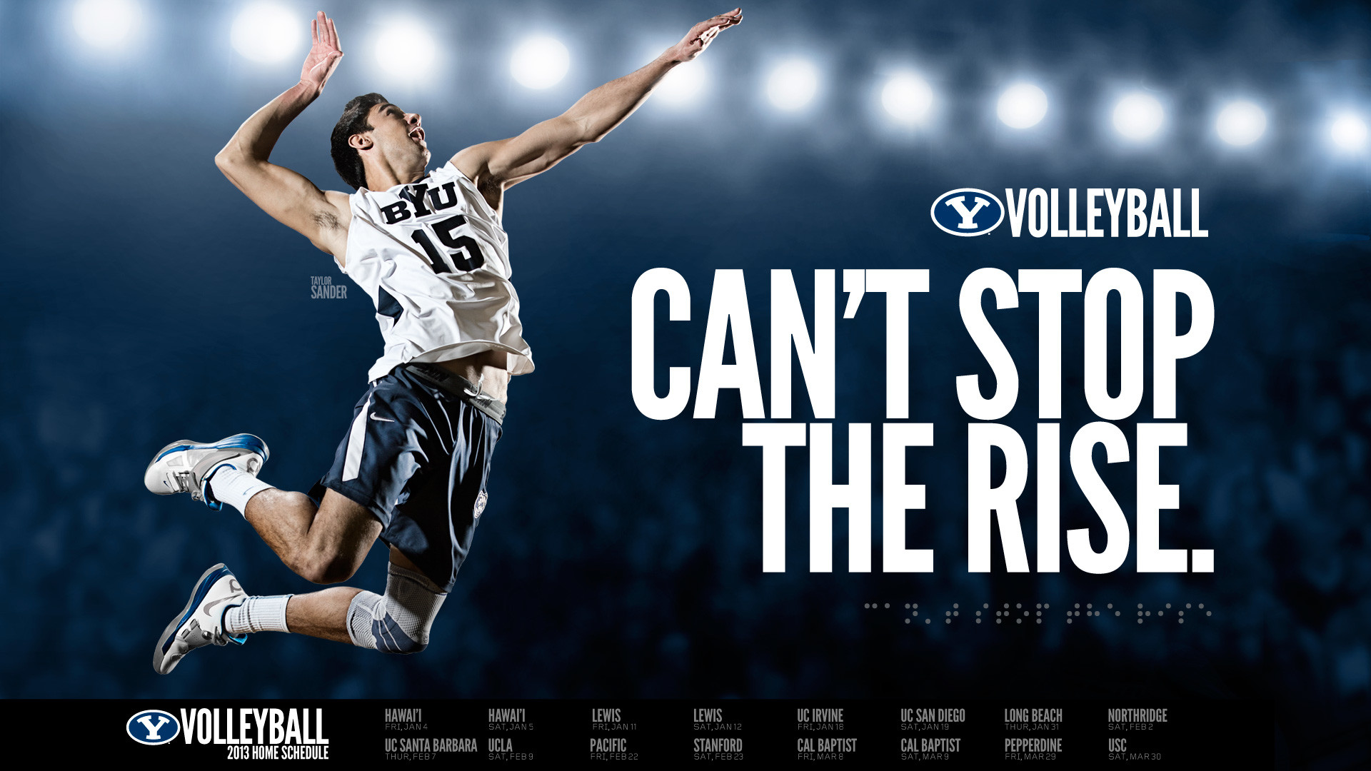 BYU Volleyball, Can't stop the rise, Schiacciata, Pallavolista, Poster, sfondo desktop 1920x1080