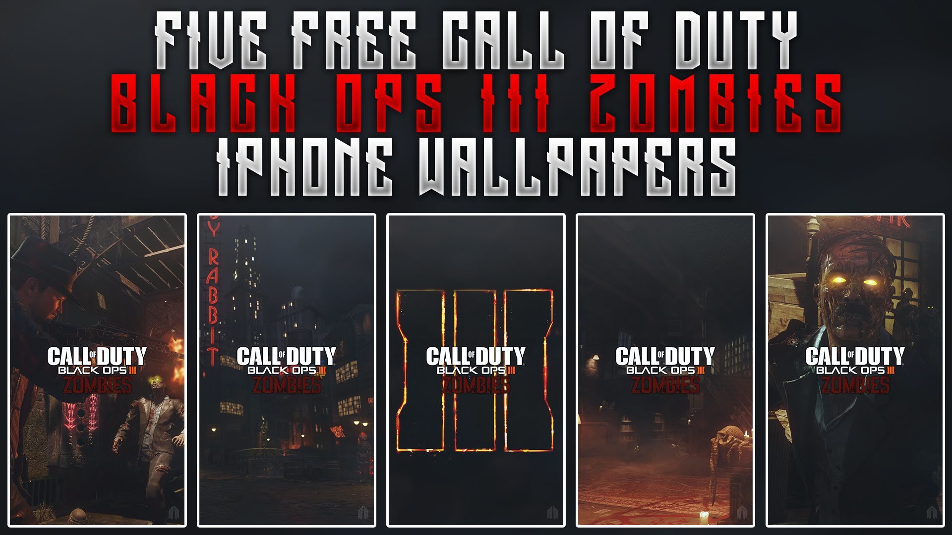 Call of Duty: Black Ops III, Zombies, Collage, Scritta, Full HD, sfondo Windows 11