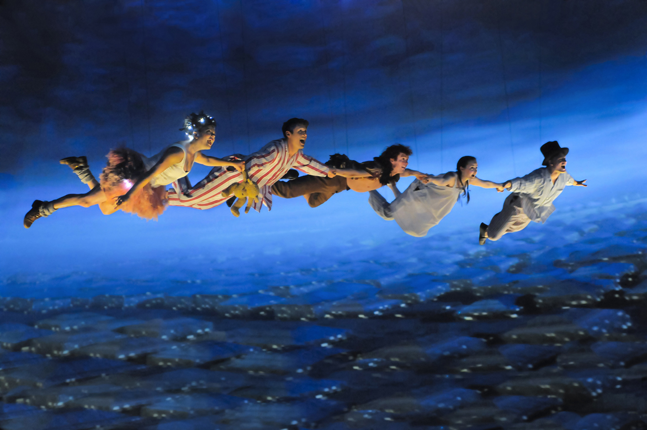 Peter Pan, Wendy, Bimbi sperduti, Volo, Notte, Full HD, sfondo per PC e portatile