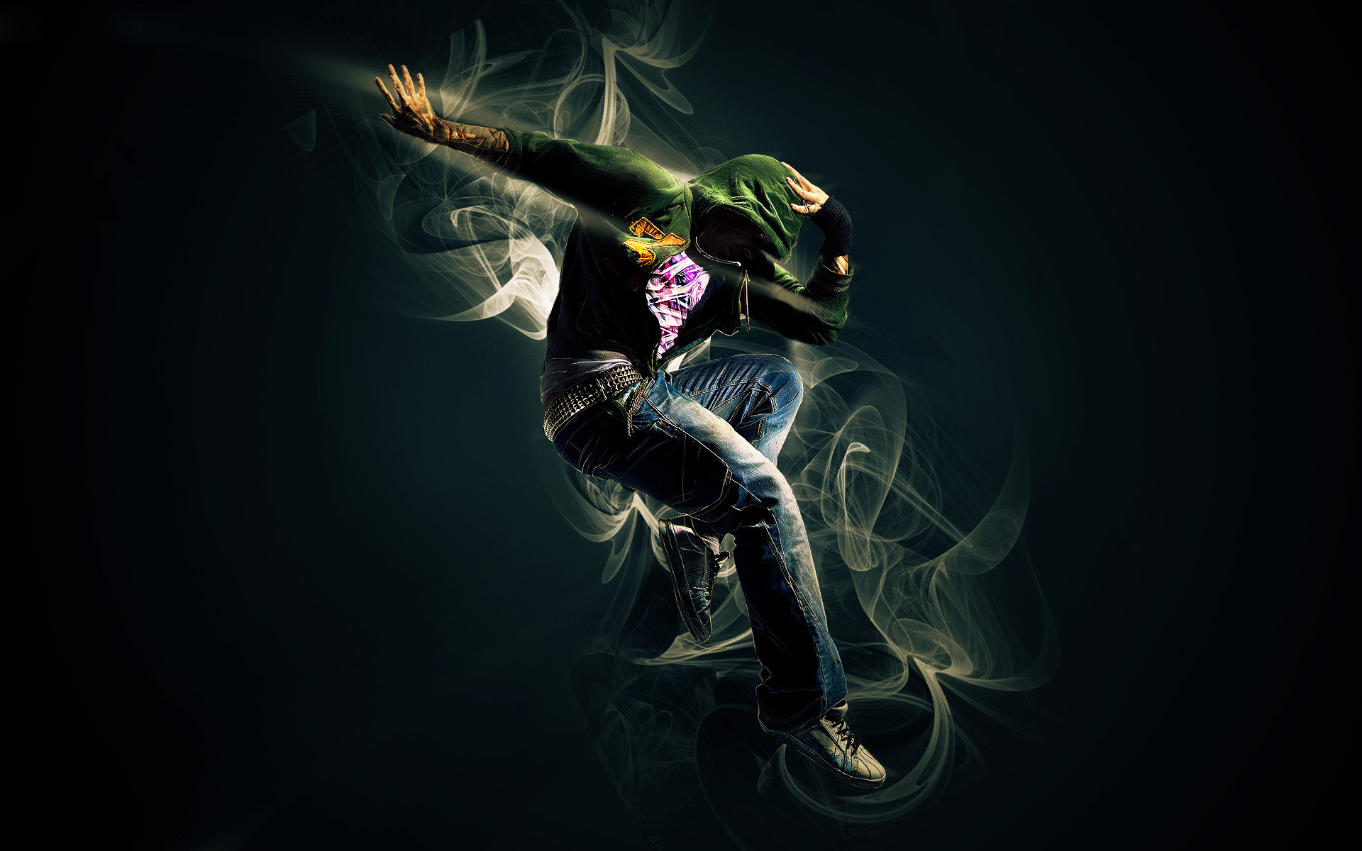 Ballerino hip hop, Fumo, Danza, Sfondo scuro, Full HD, wallpaper per computer