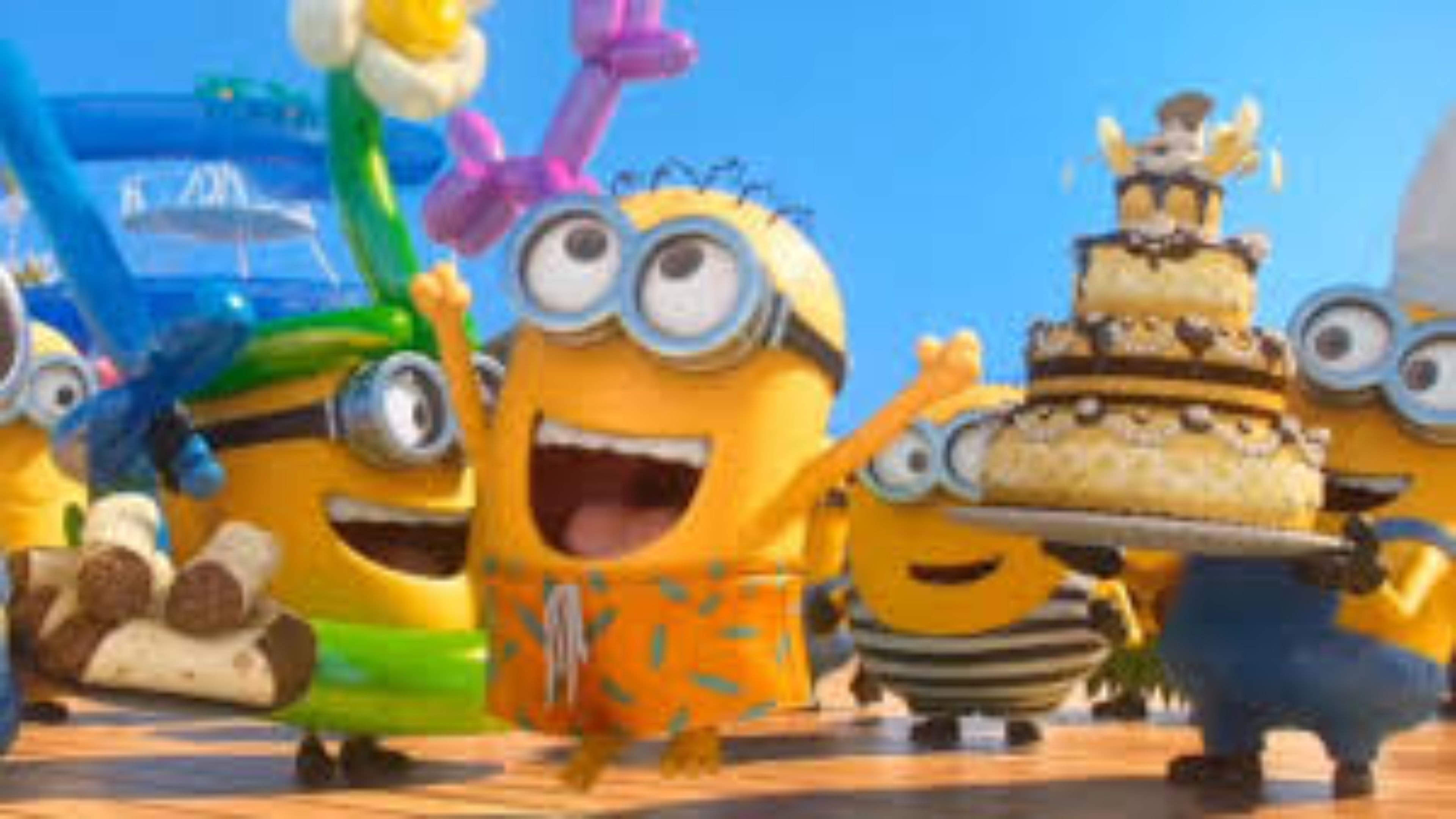 Minions, Festa, Torta, Cattivissimo me 2, 4K, sfondo per PC