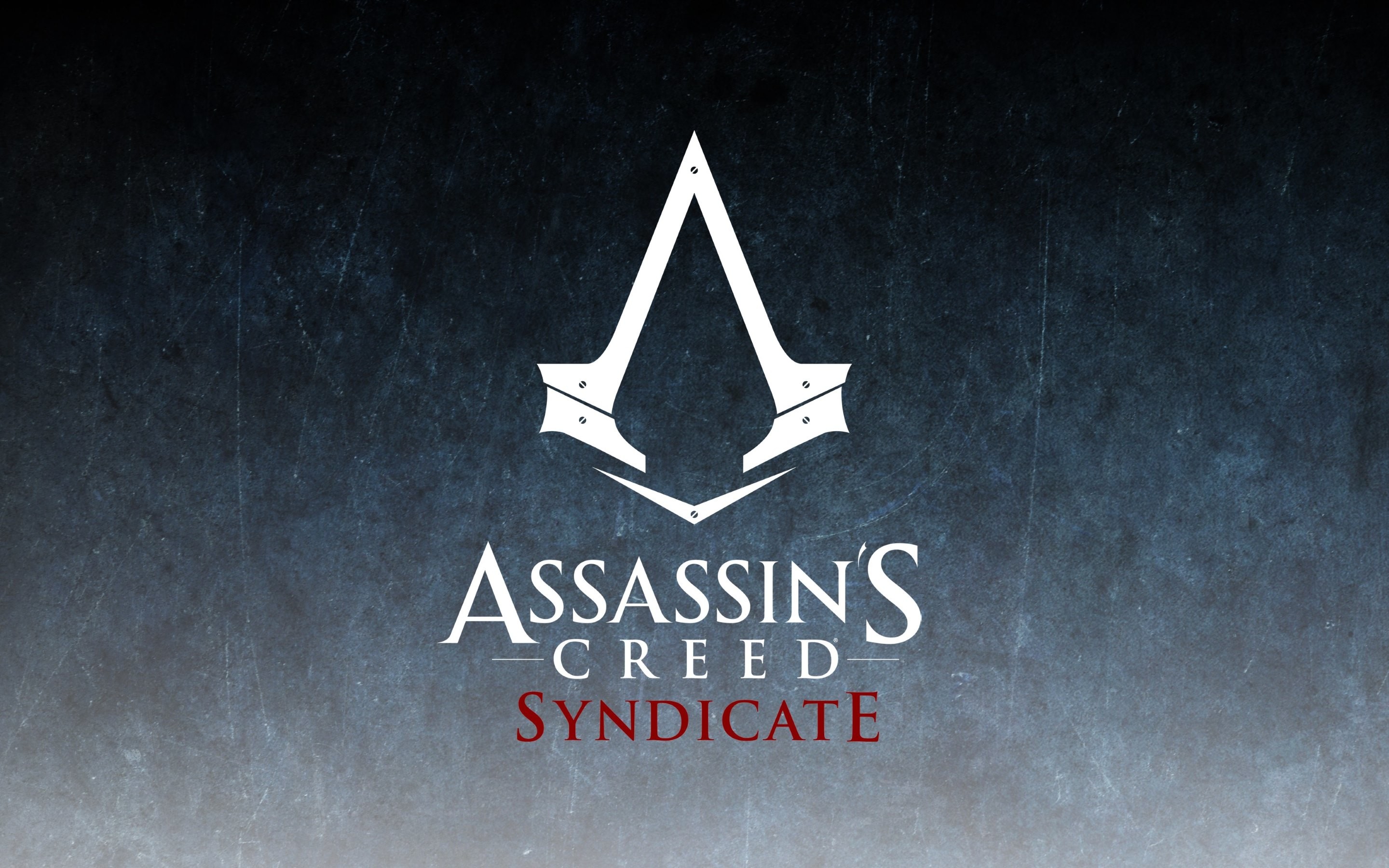 Assassin's Creed Syndicate, Logo, Sfondo blu scuro, Minimalismo, wallpaper Windows 11