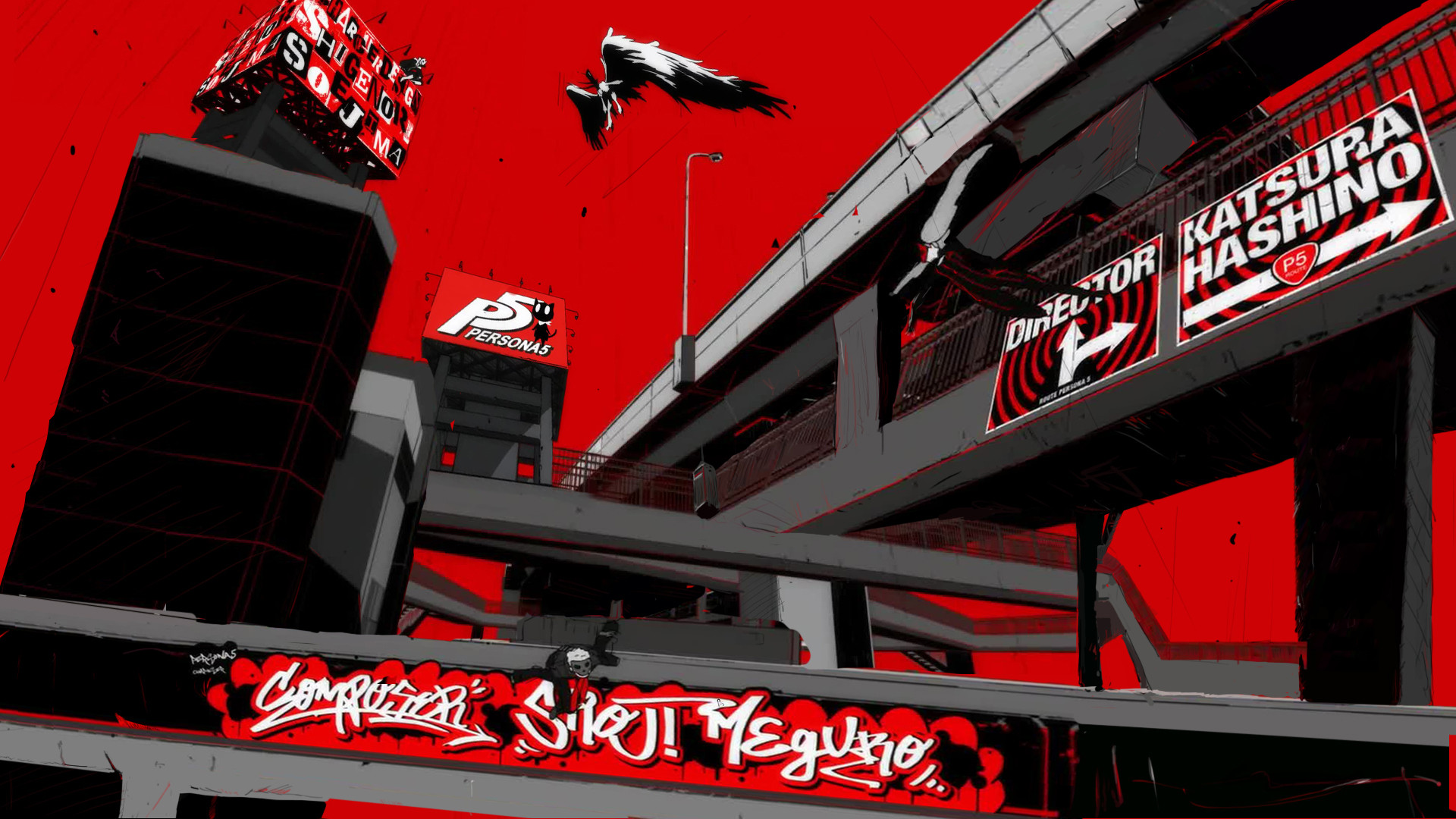 Persona 5, Katsura Hashino, Shoji Meguro, Città, Titoli di coda, sfondo per portatile