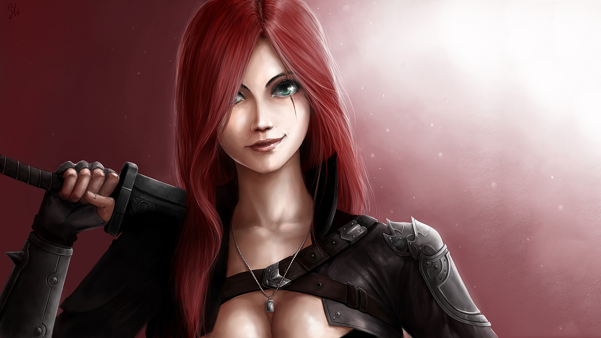 Katarina, League of Legends, Ritratto, Spada, 16:9 Full HD, sfondo widescreen