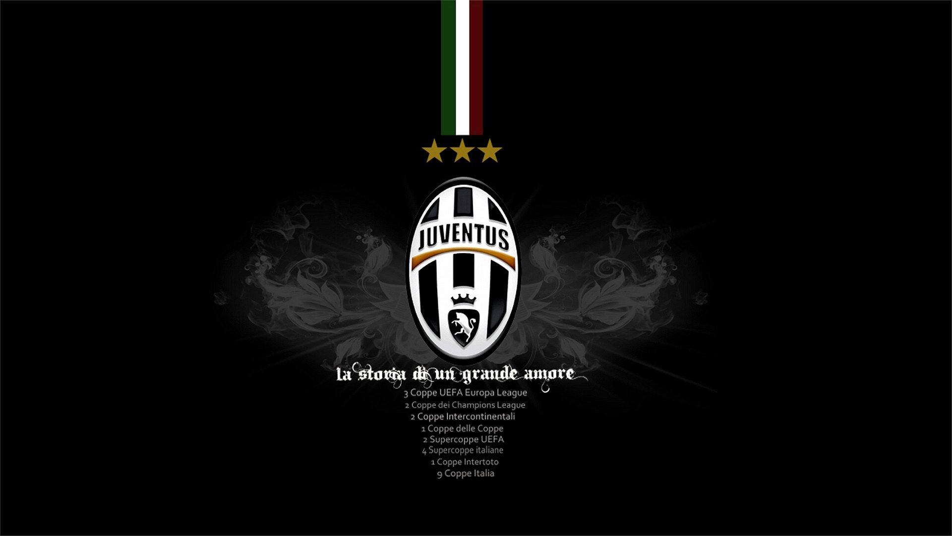 Juventus, Logo, Tricolore, Tre stelle, Palmarès, Full HD, sfondo per PC e portatile