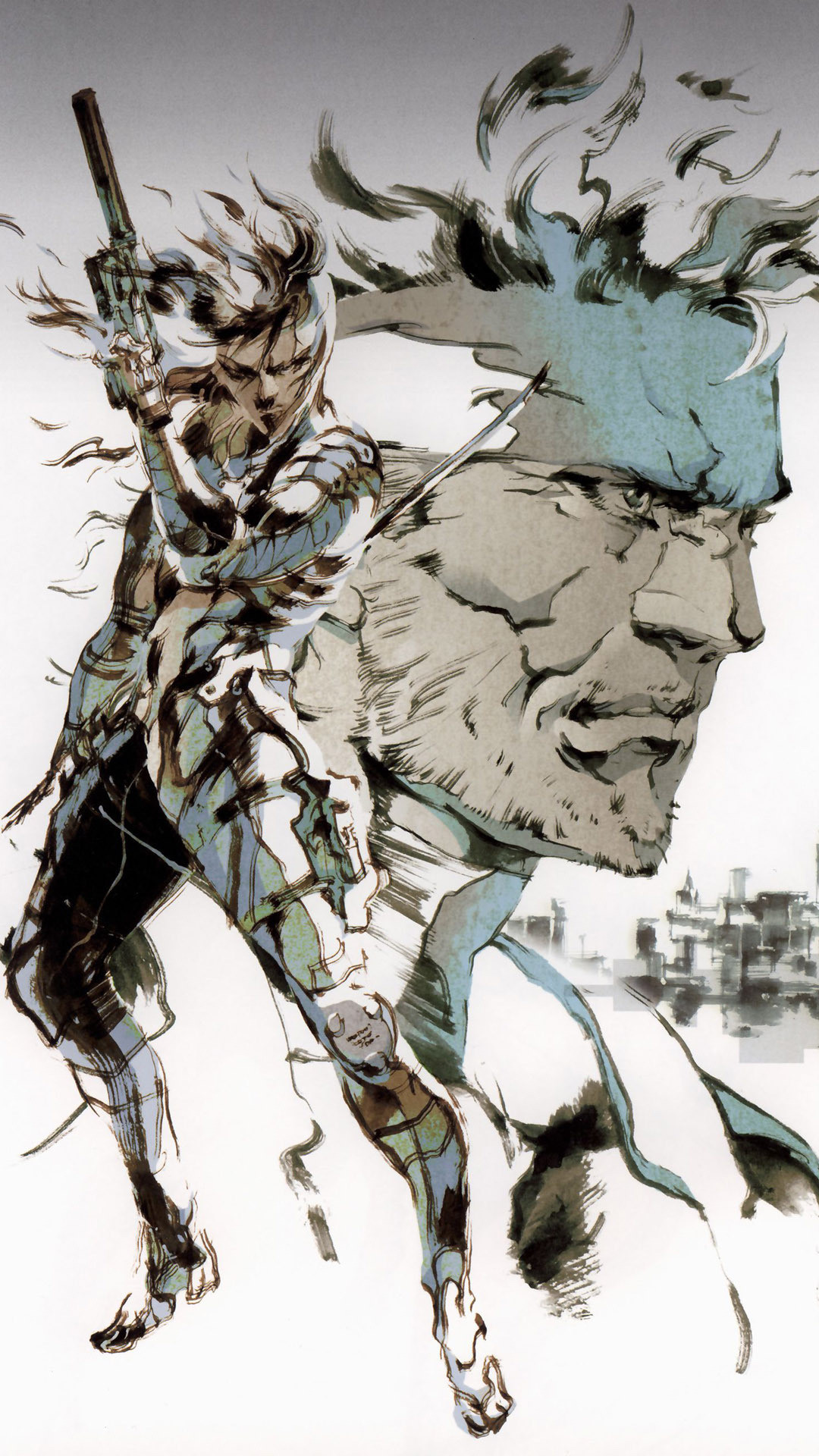 Solid Snake, Metal Gear Solid, Yoji Shinkawa, Illustrazione, sfondo per iPhone e Android