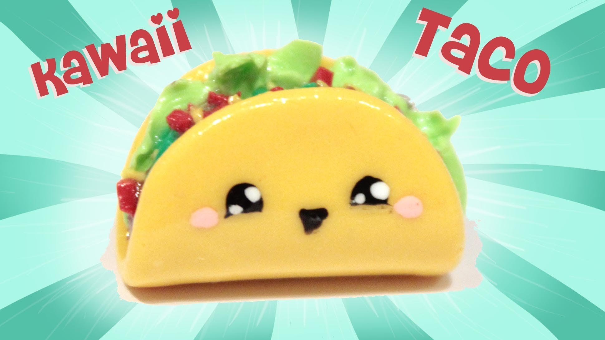 Taco, Kawaii Taco, Kawaii, Sfondo turchese, Full HD, wallpaper per portatile