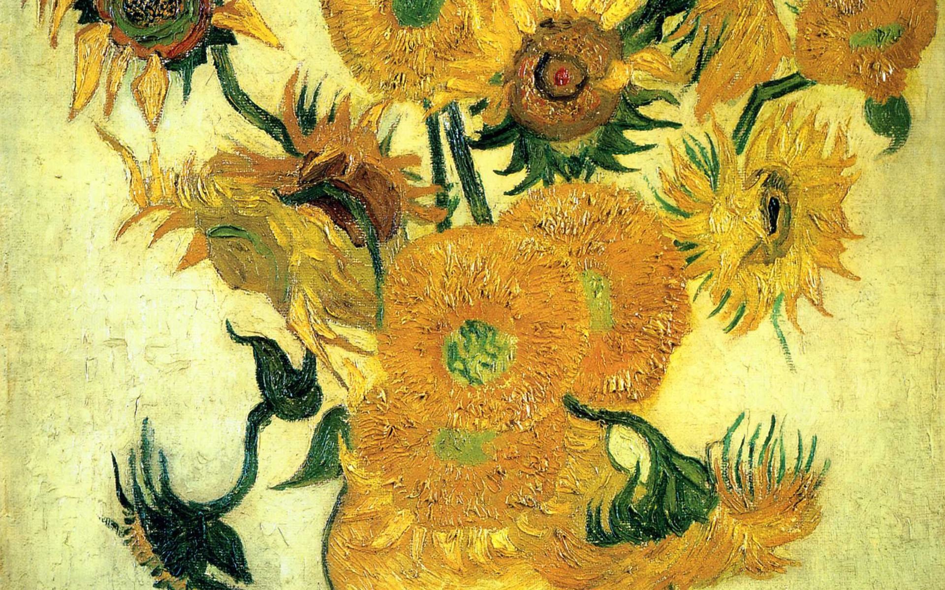 I girasoli, Vincent van Gogh, Natura morta, Giallo, Fiori, Full HD, wallpaper desktop