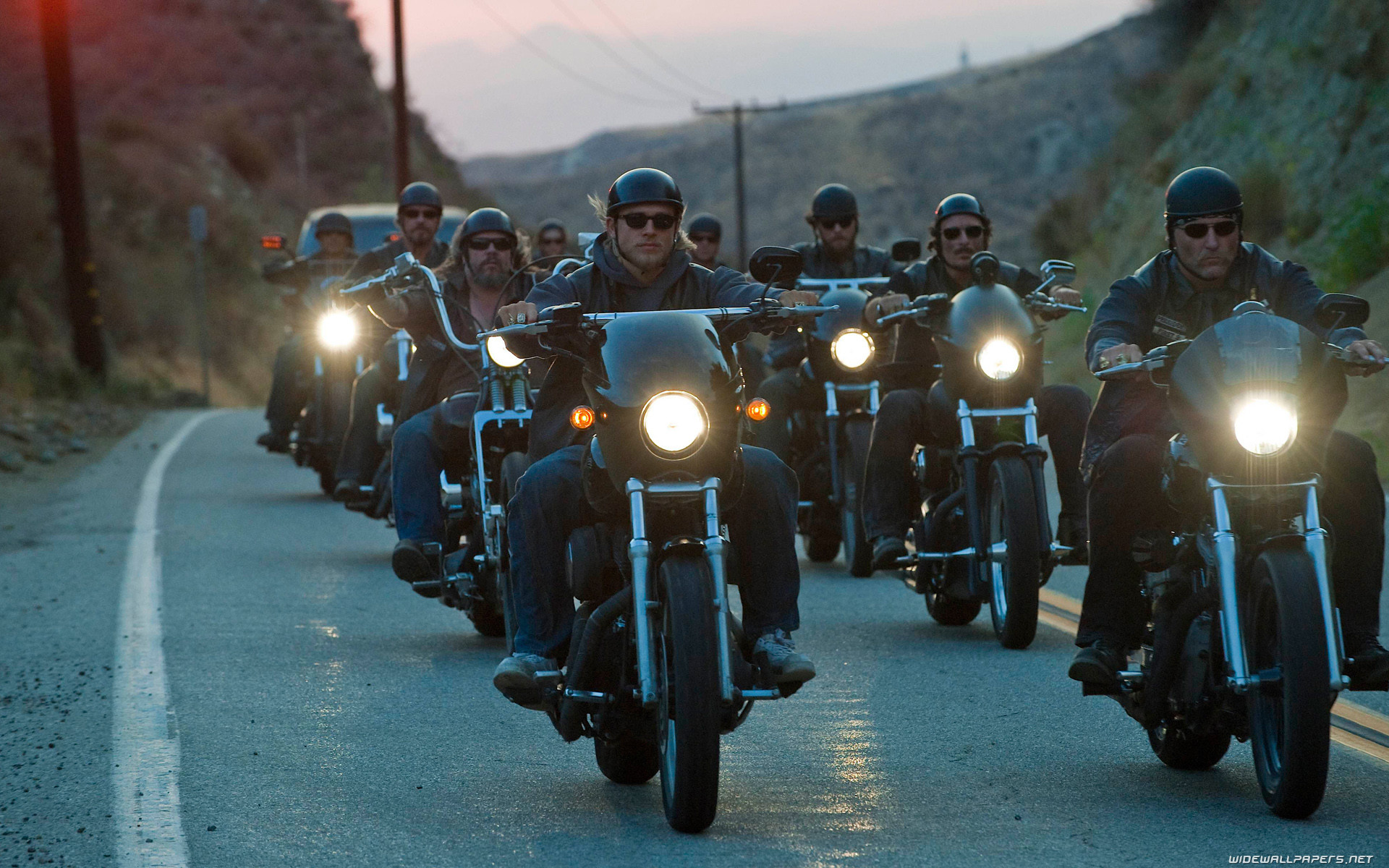 Sons of Anarchy, Motociclisti, Strada, Fari, 1920x1200, sfondo per PC
