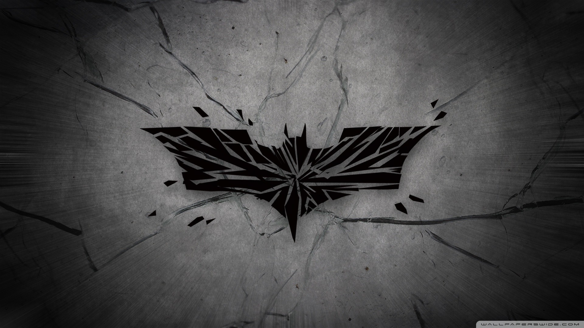 Logo di Batman, Il cavaliere oscuro, Crepe, Grigio, 1920x1080, immagine di sfondo