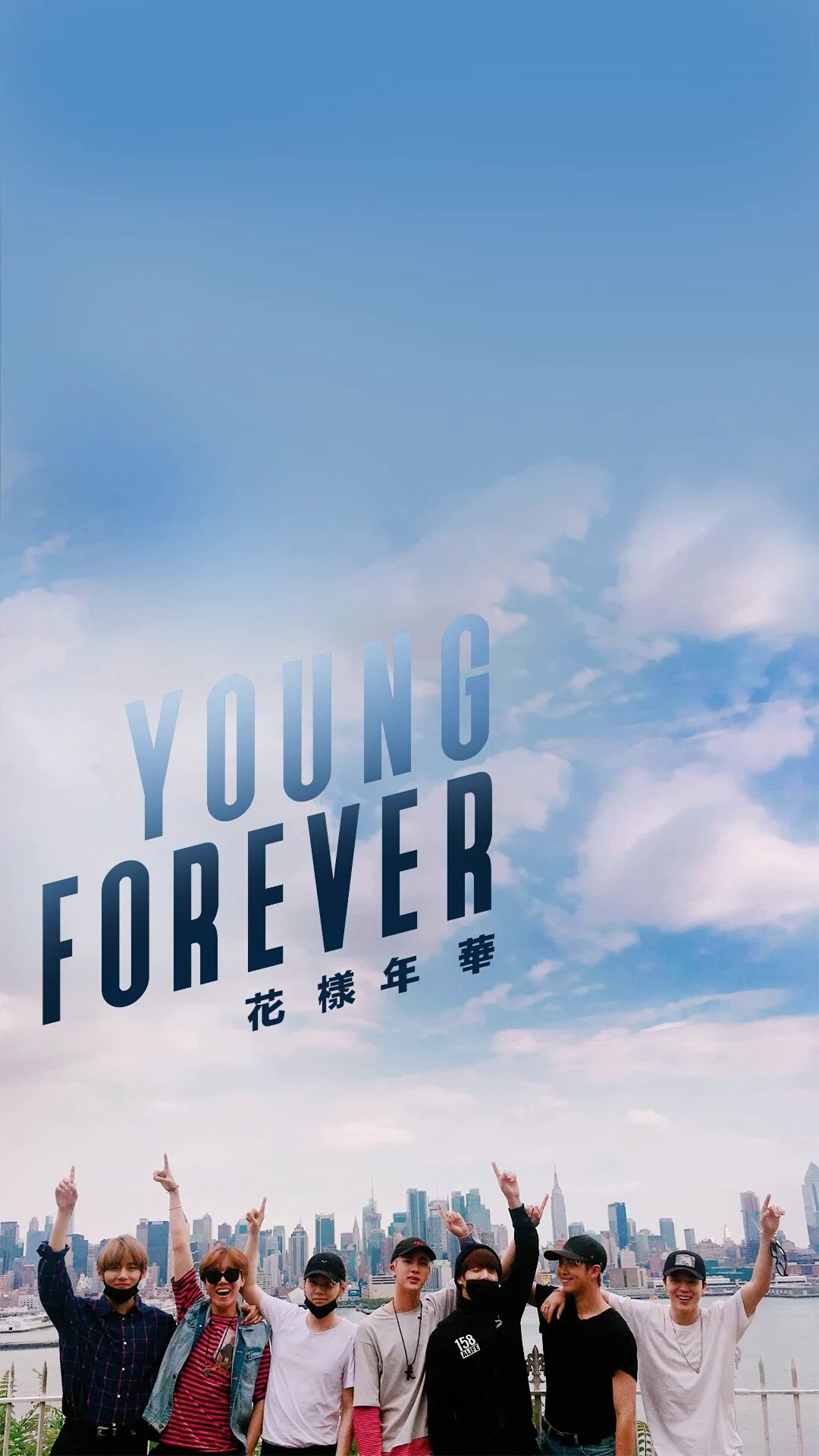 BTS, Young Forever, Cielo, Gruppo, sfondo per iPhone e Android