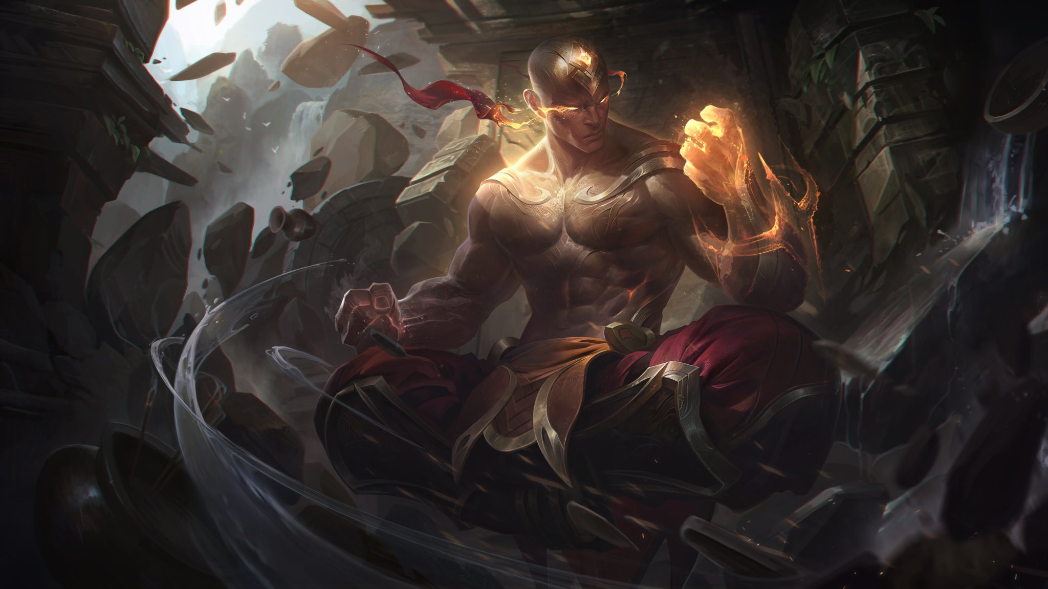Lee Sin, League of Legends, Arti marziali, Fumo, Full HD, wallpaper desktop
