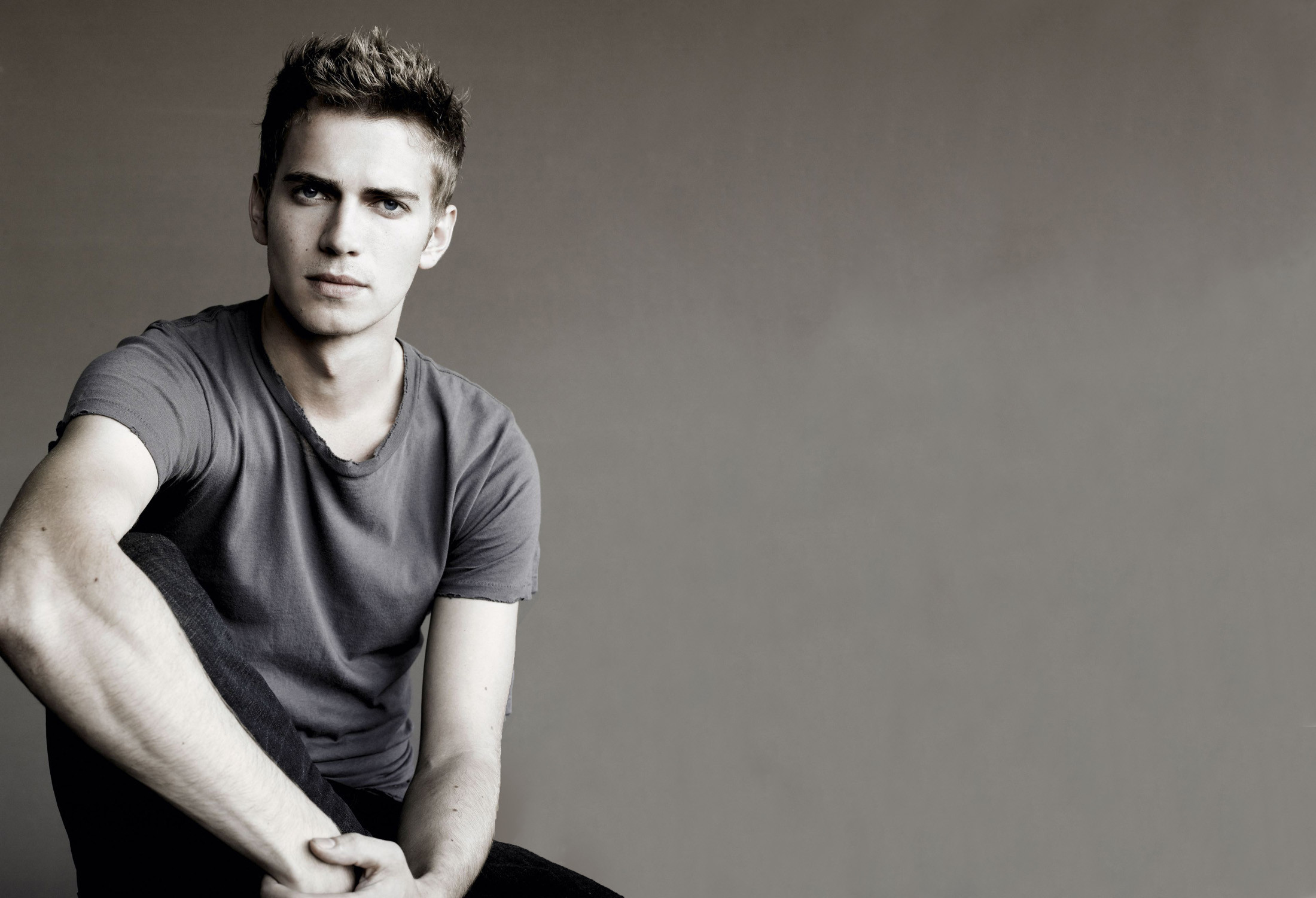 Hayden Christensen, Anakin Skywalker, Attore, Bianco e nero, Ritratto, sfondo Full HD per portatile