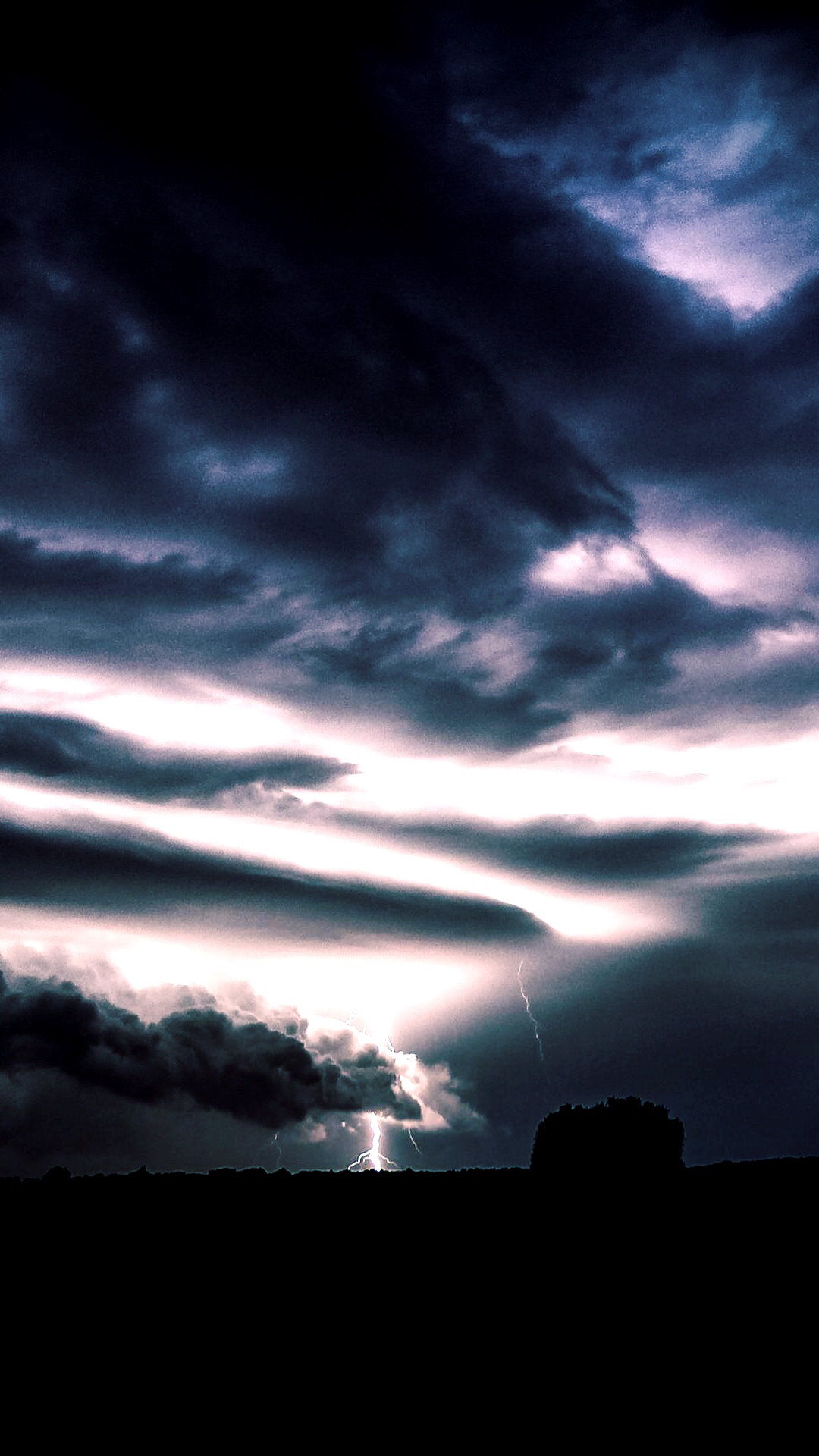Nuvole, Fulmine, Cielo notturno, wallpaper Huawei P8