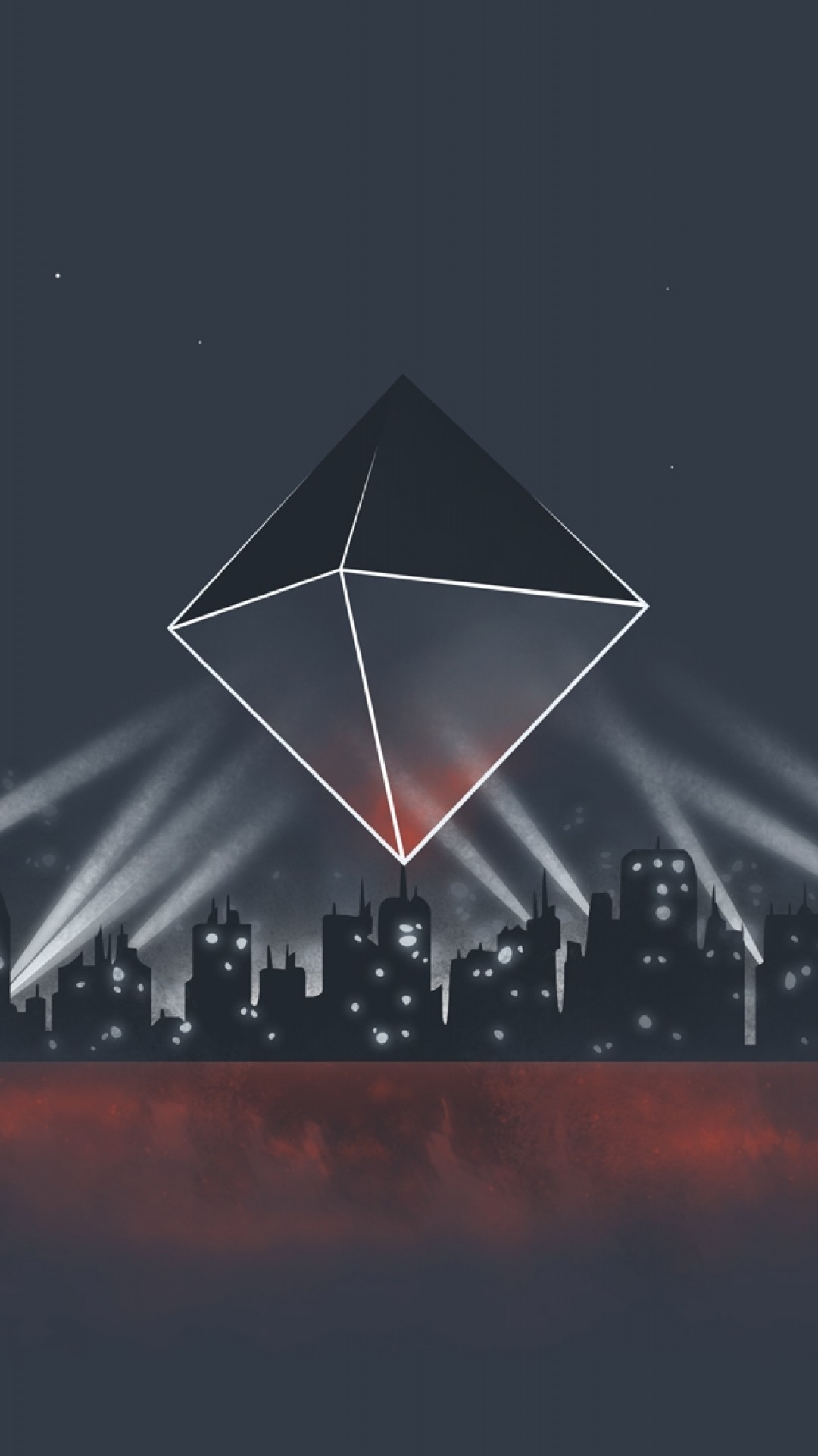 Ramiel, Neon Genesis Evangelion, Angelo, Città, Minimalista, sfondo per iPhone e Android