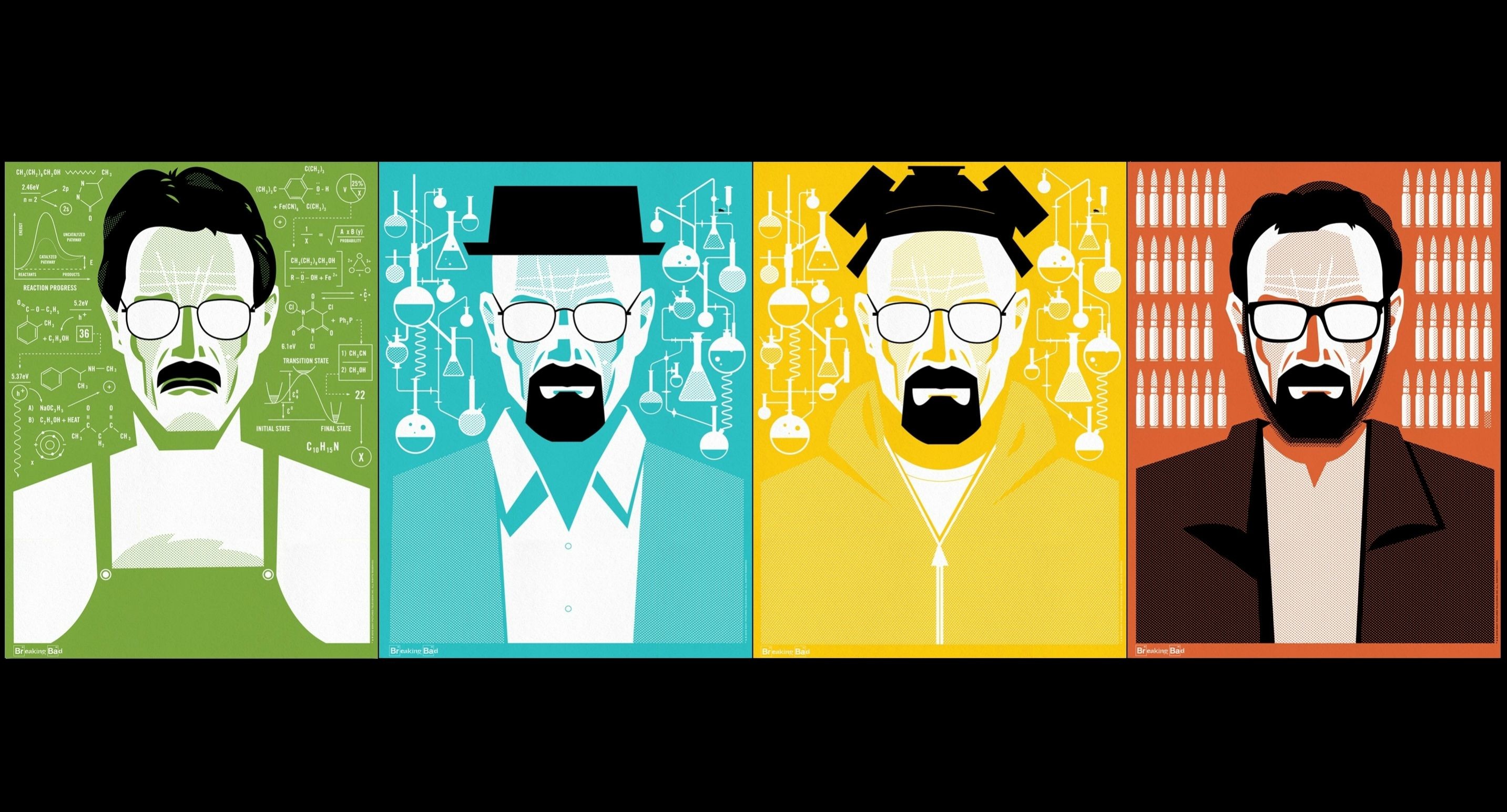 Walter White, Heisenberg, Breaking Bad, Pop art, Evoluzione, 2K, sfondo per PC e portatile