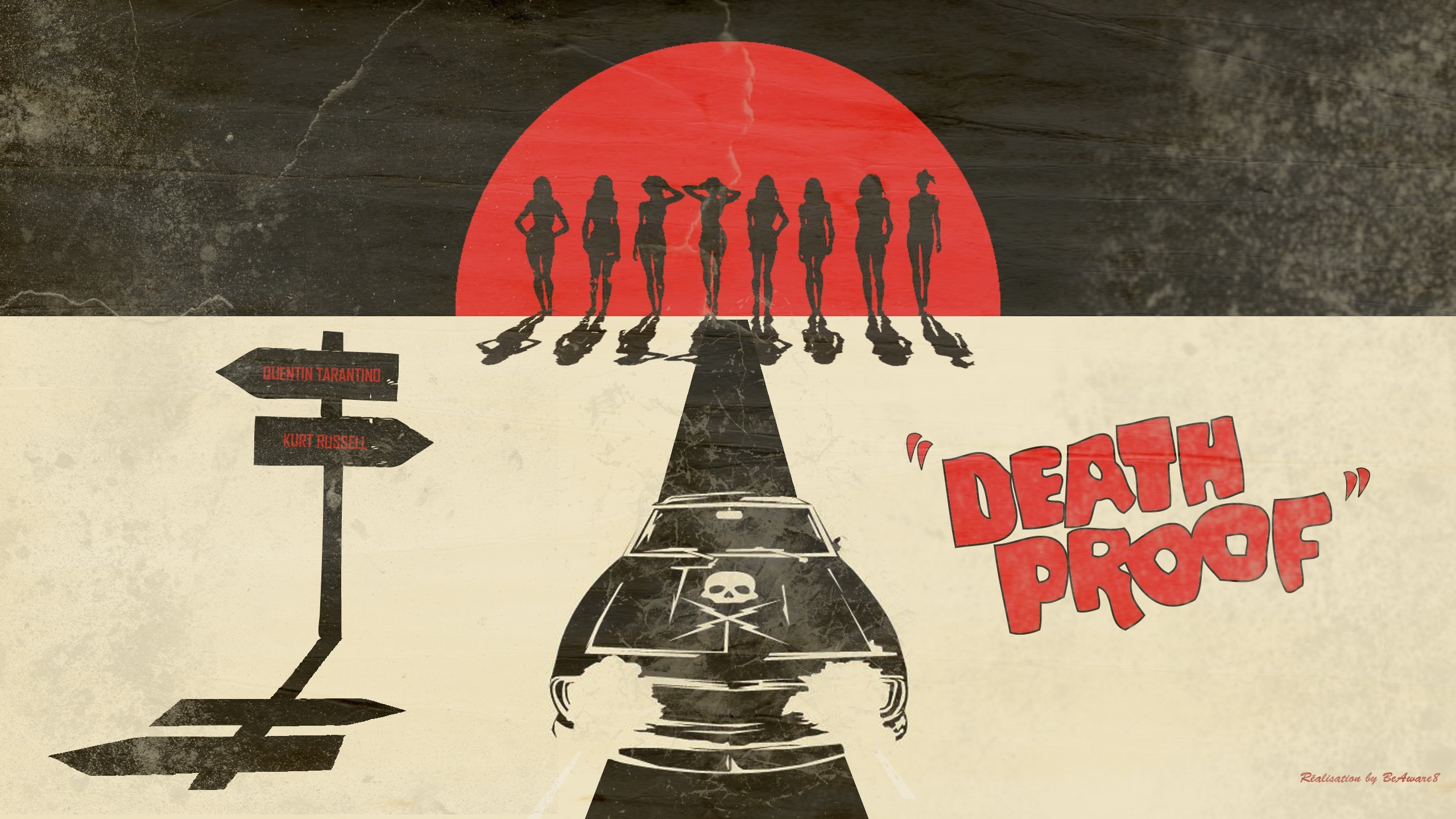 A prova di morte, Death Proof, Quentin Tarantino, Teschio, Poster minimalista, immagine di sfondo
