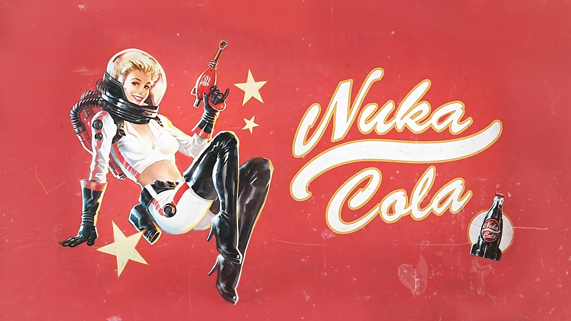 Nuka-Cola, Fallout, Pin-up, Tuta spaziale, Retrofuturismo, 1920x1080, immagine di sfondo