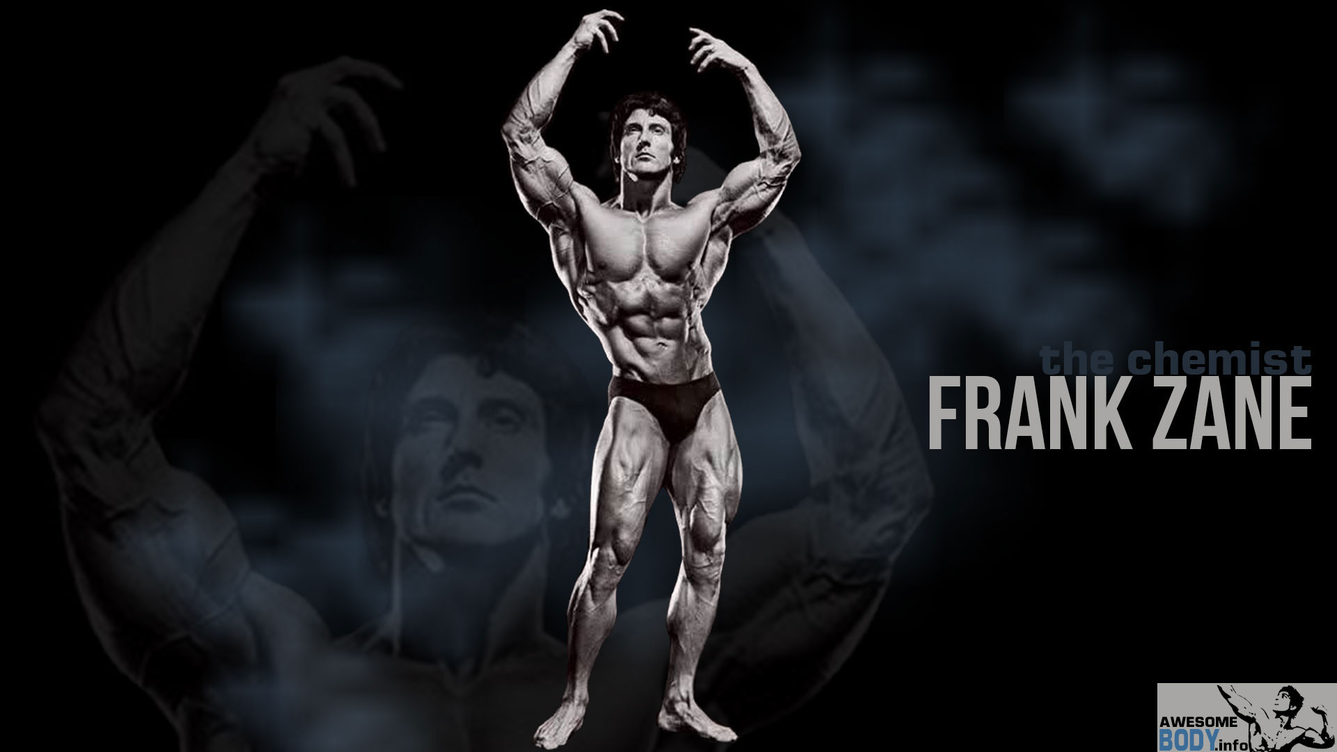 Frank Zane, Mr. Olympia, Posa da culturista, Sfondo scuro, Full HD, wallpaper per PC