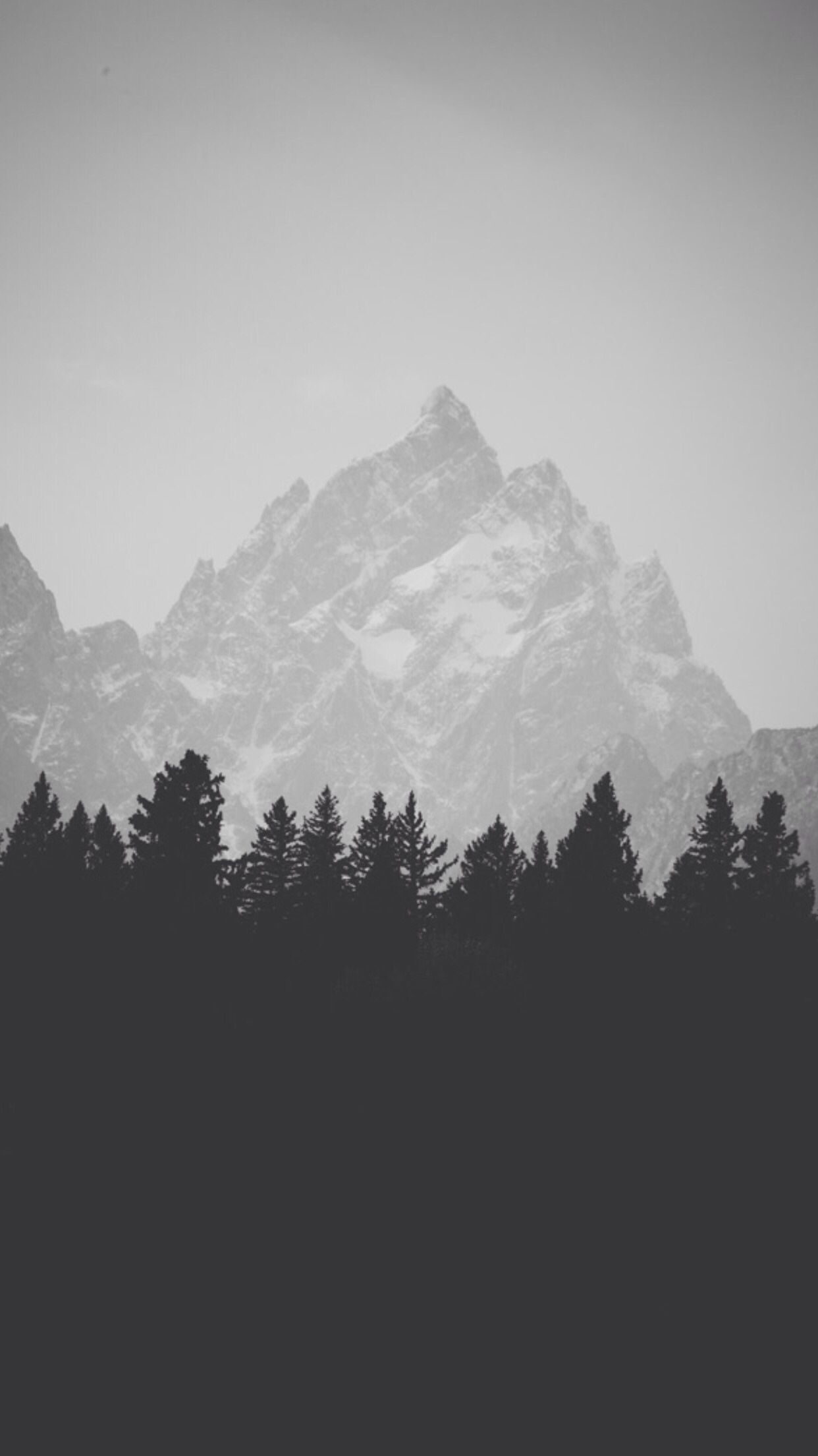 Montagne, Foresta, Grigio, Minimalismo, sfondo iPhone 6