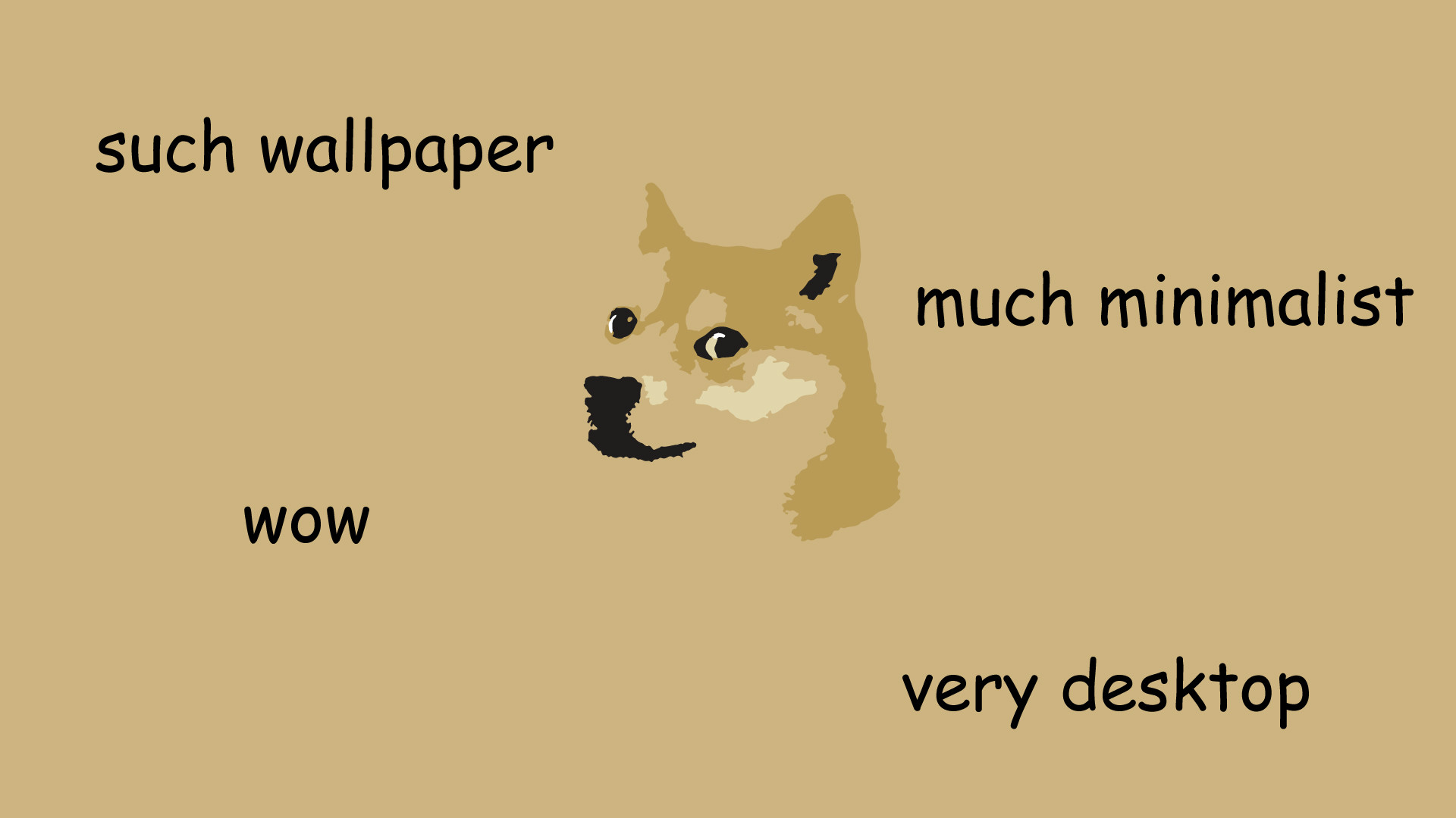 Doge, Meme, Much minimalist, Beige, 1920x1080, immagine di sfondo