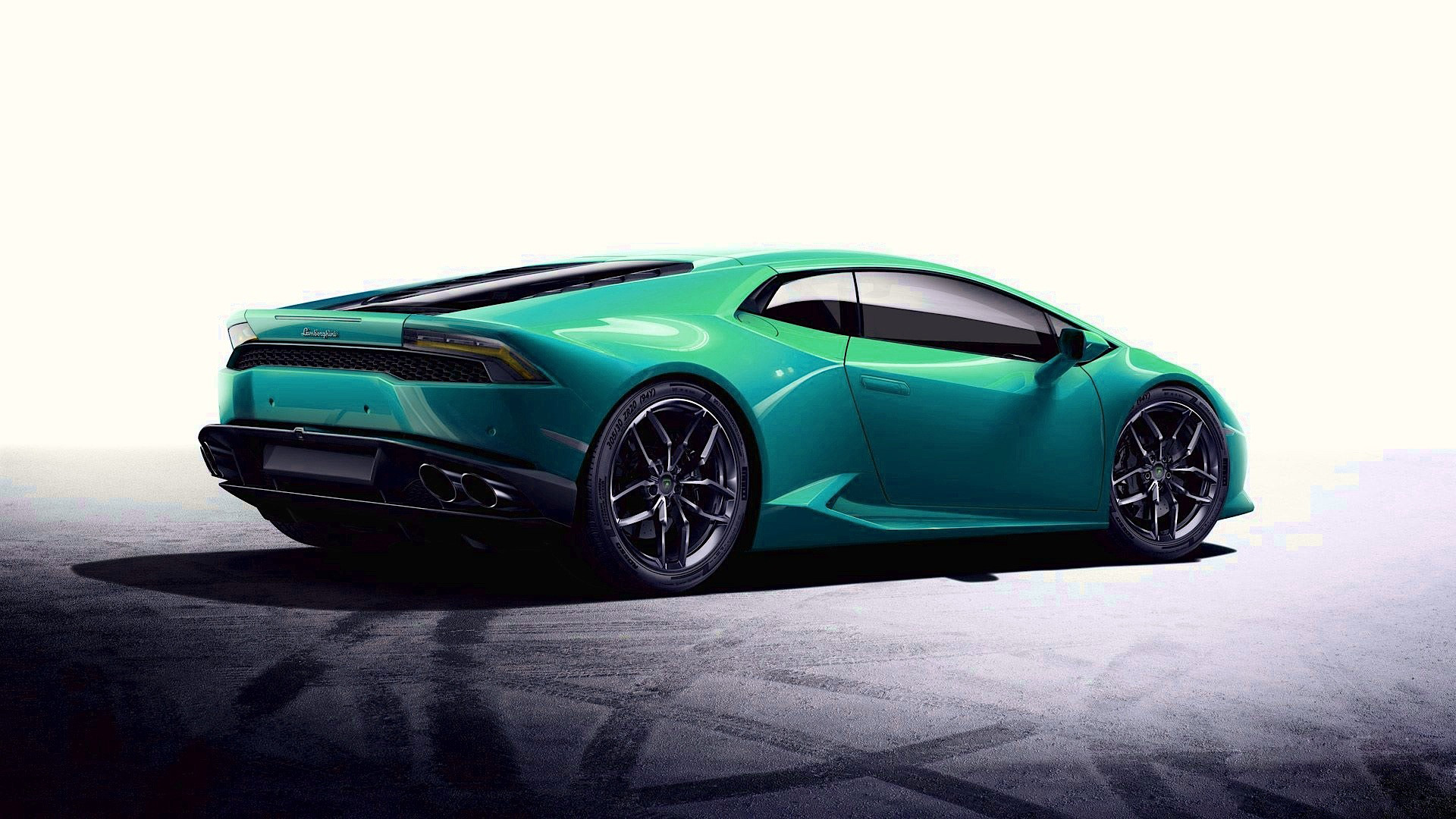 Lamborghini Huracán, Verde acqua, Vista posteriore, Supercar, 1920x1080, sfondo per PC