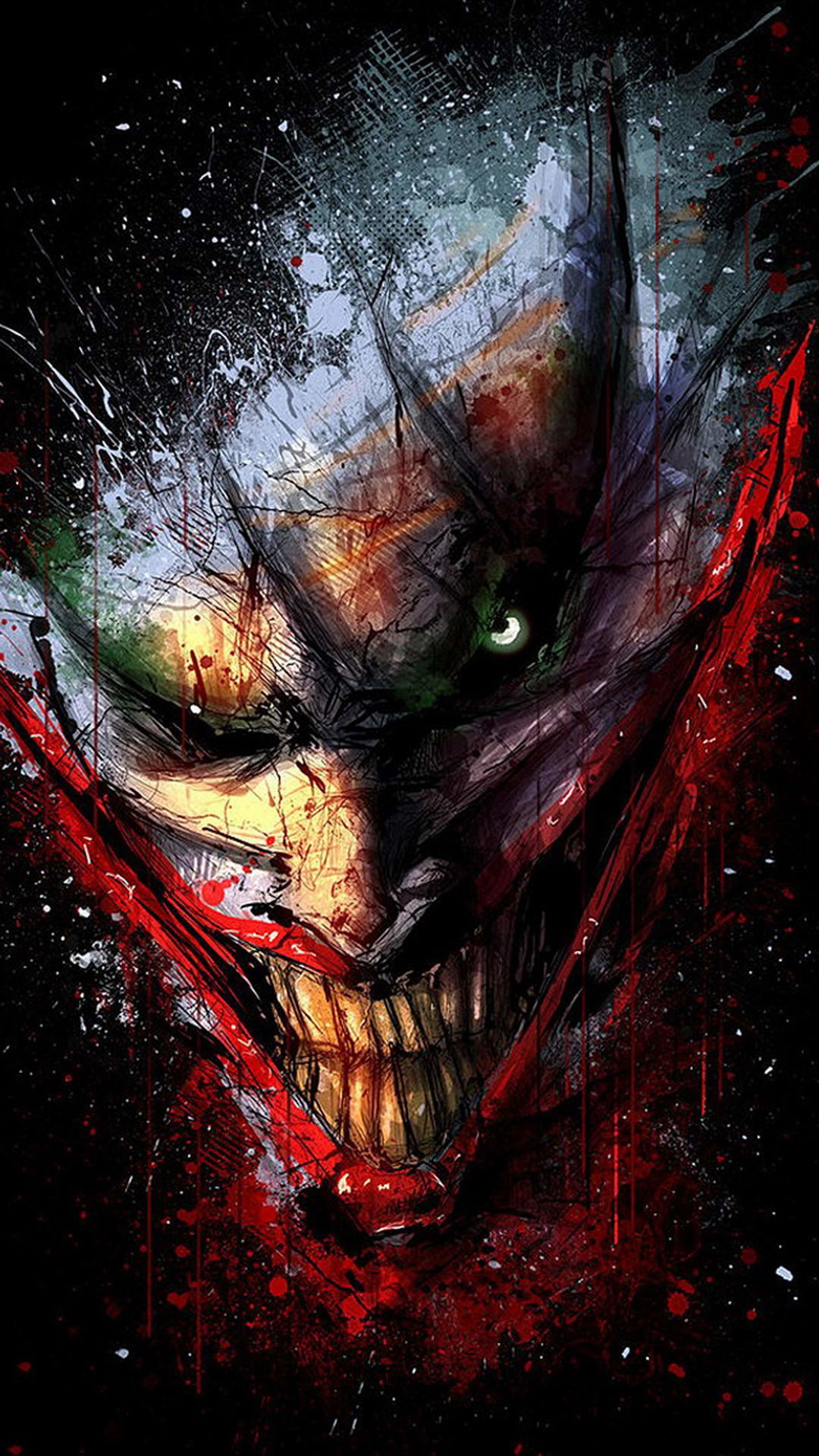 Joker, Fumetto, Ghigno, Arte digitale, Full HD, sfondo per smartphone