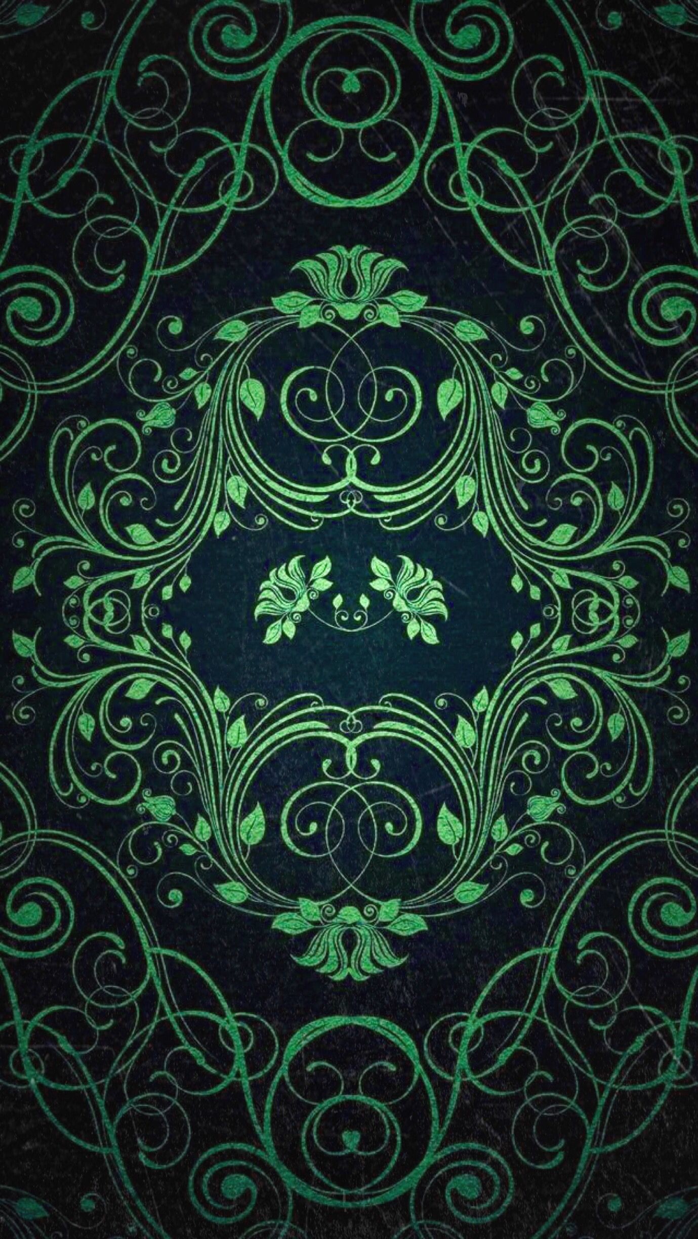 Ornamento, Damascato, Verde, Sfondo scuro, Full HD, schermata di blocco iPhone