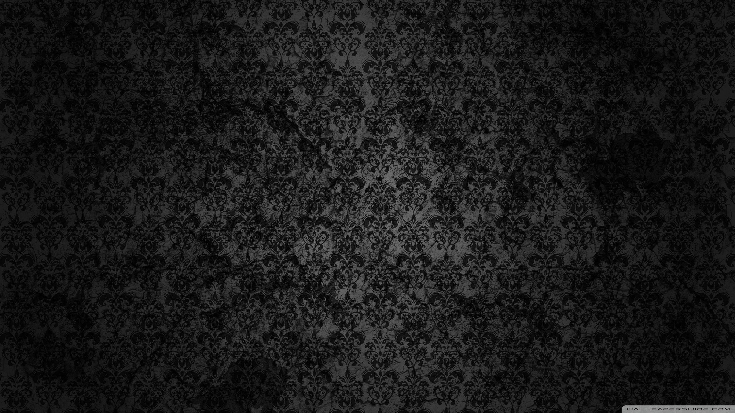 Damasco, Pattern, Texture, Sfondo nero, 2K, wallpaper per portatile