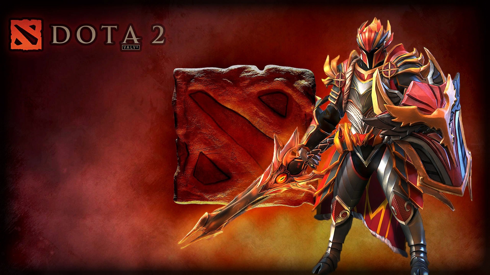 Dragon Knight, Dota 2, Logo, Rosso, Full HD, sfondo per PC e portatile