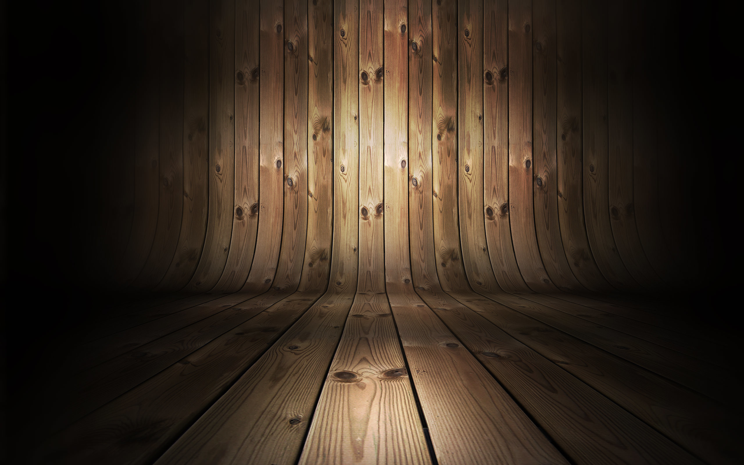 Stanza in legno, Pavimento, Luce, Prospettiva, 16:10 2K, sfondo widescreen
