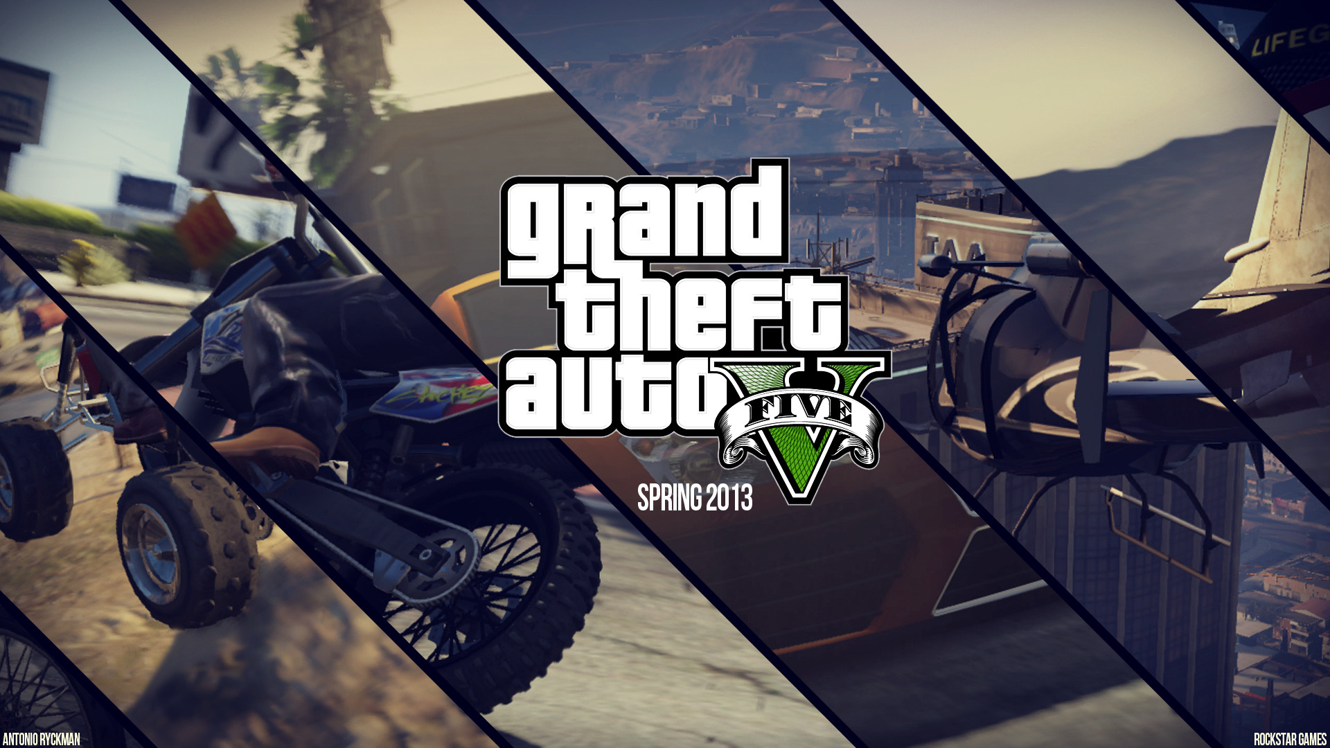 Grand Theft Auto V, Logo, Fuoristrada, Spring 2013, 1920x1080, sfondo per PC